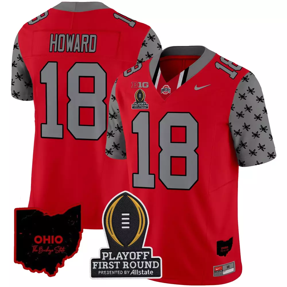 Ohio State Buckeyes Harrison Jr. 18 Men's Stitched Black Jersey | Name Patch 2023 | For Men, Women & Youth