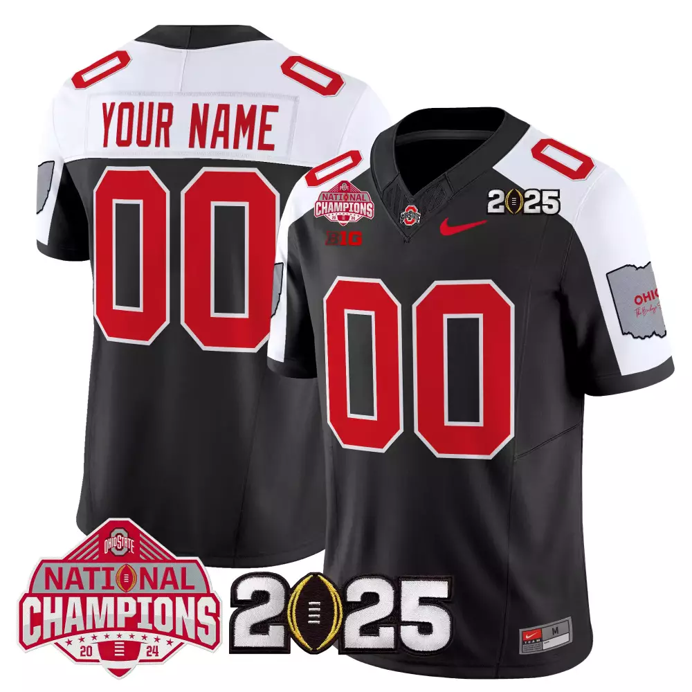 Ohio State Buckeyes Men's Black Stitched Jersey | 2025 Playoff First Round Name Patch | For Men, Women & Youth