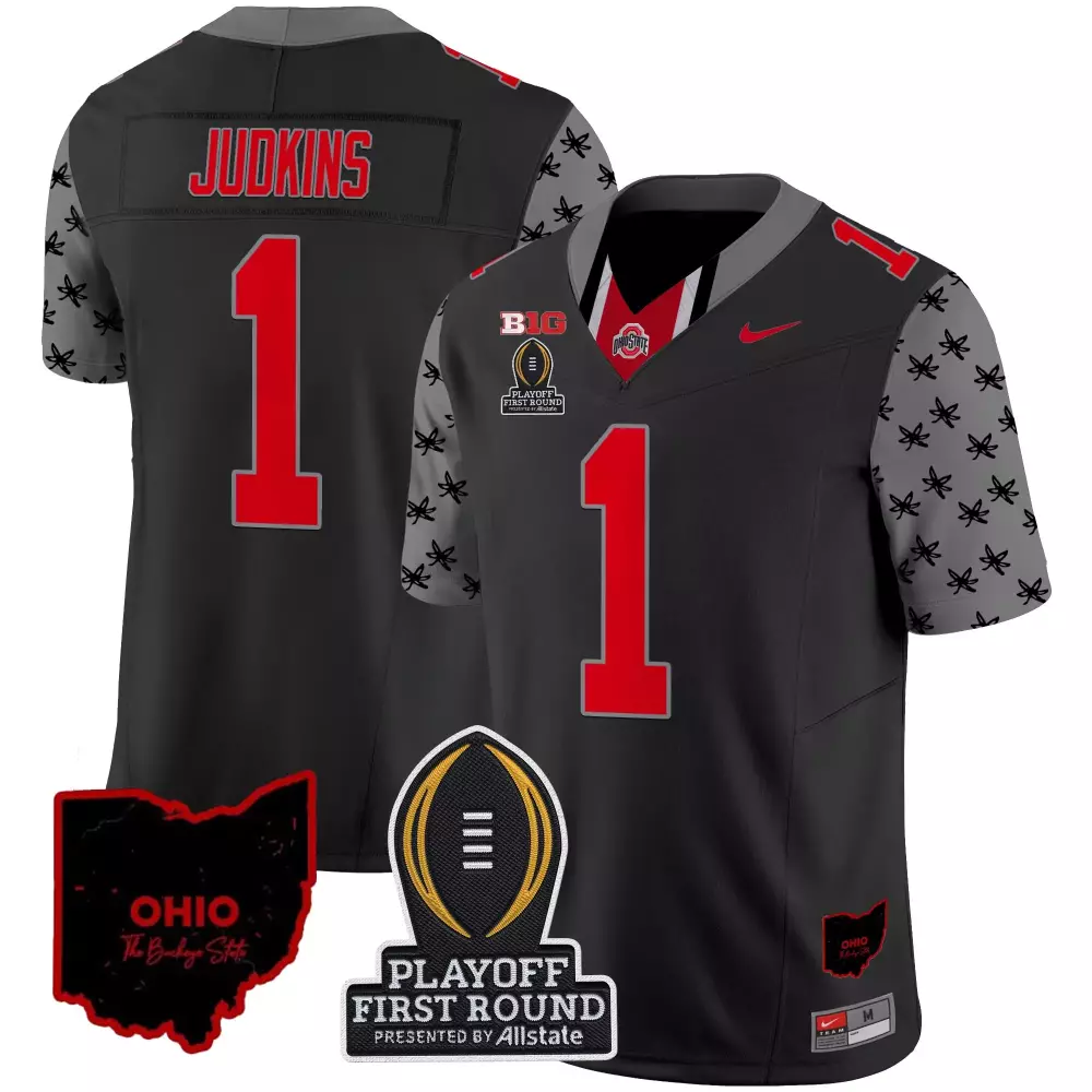 Ohio State Buckeyes Quinshon Judkins 1 Men's Black Stitched Jersey 2024 | Name Patch Edition | For Men, Women & Youth