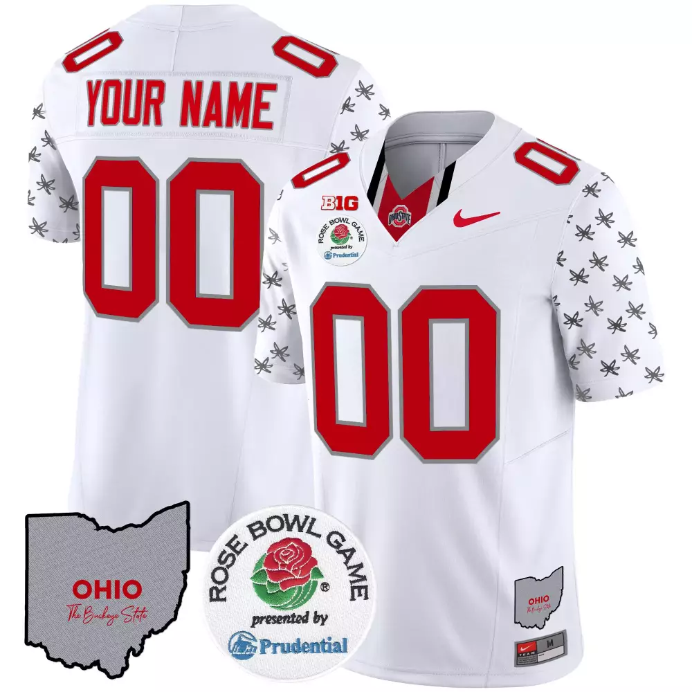 Ohio State Buckeyes 2025 Stitched Jersey | White with Name Patch | Men's Style Fan Gear | For Men, Women & Youth