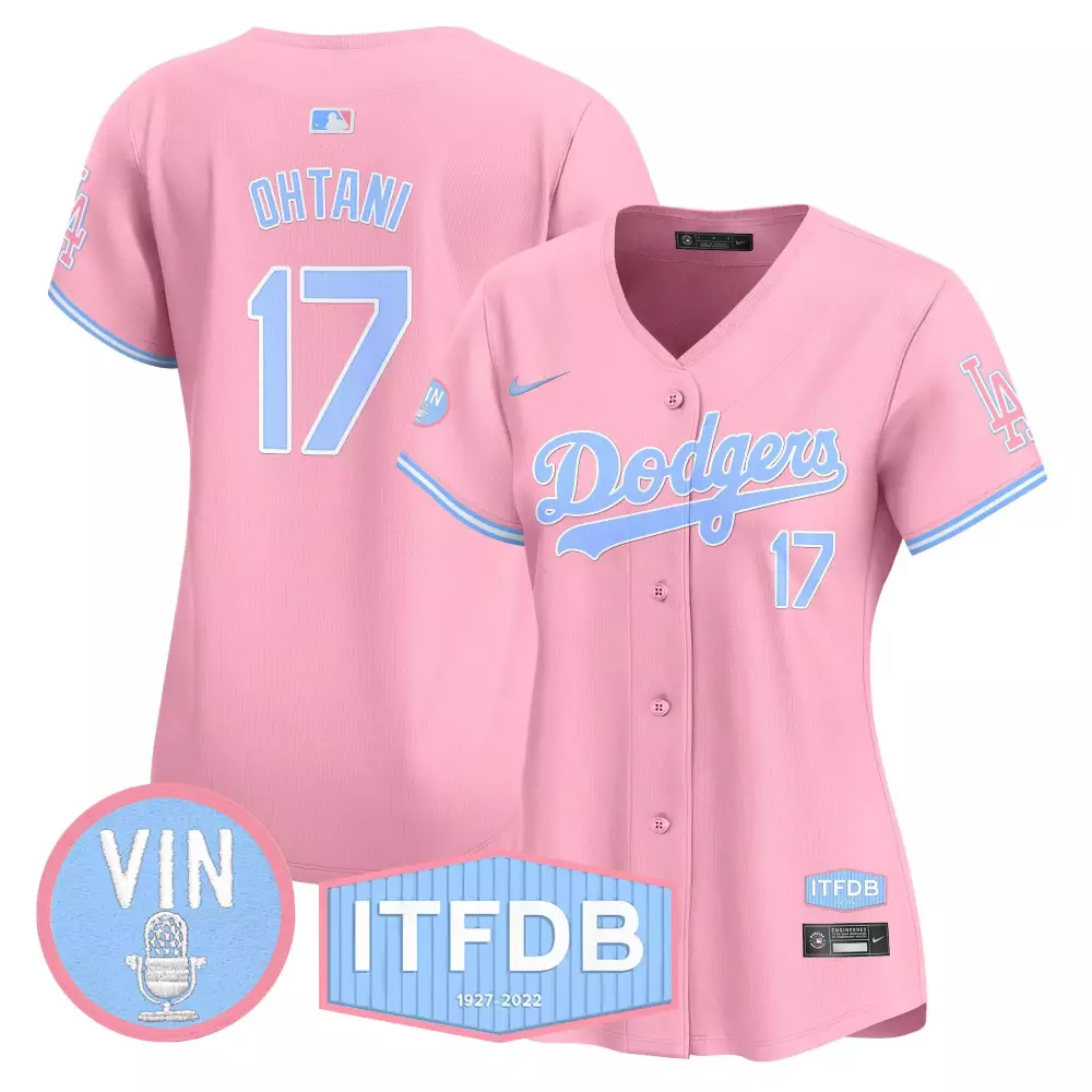 Ohtani 17 Women'S Dodgers Pink Stitched Jersey With Name Patch 2022