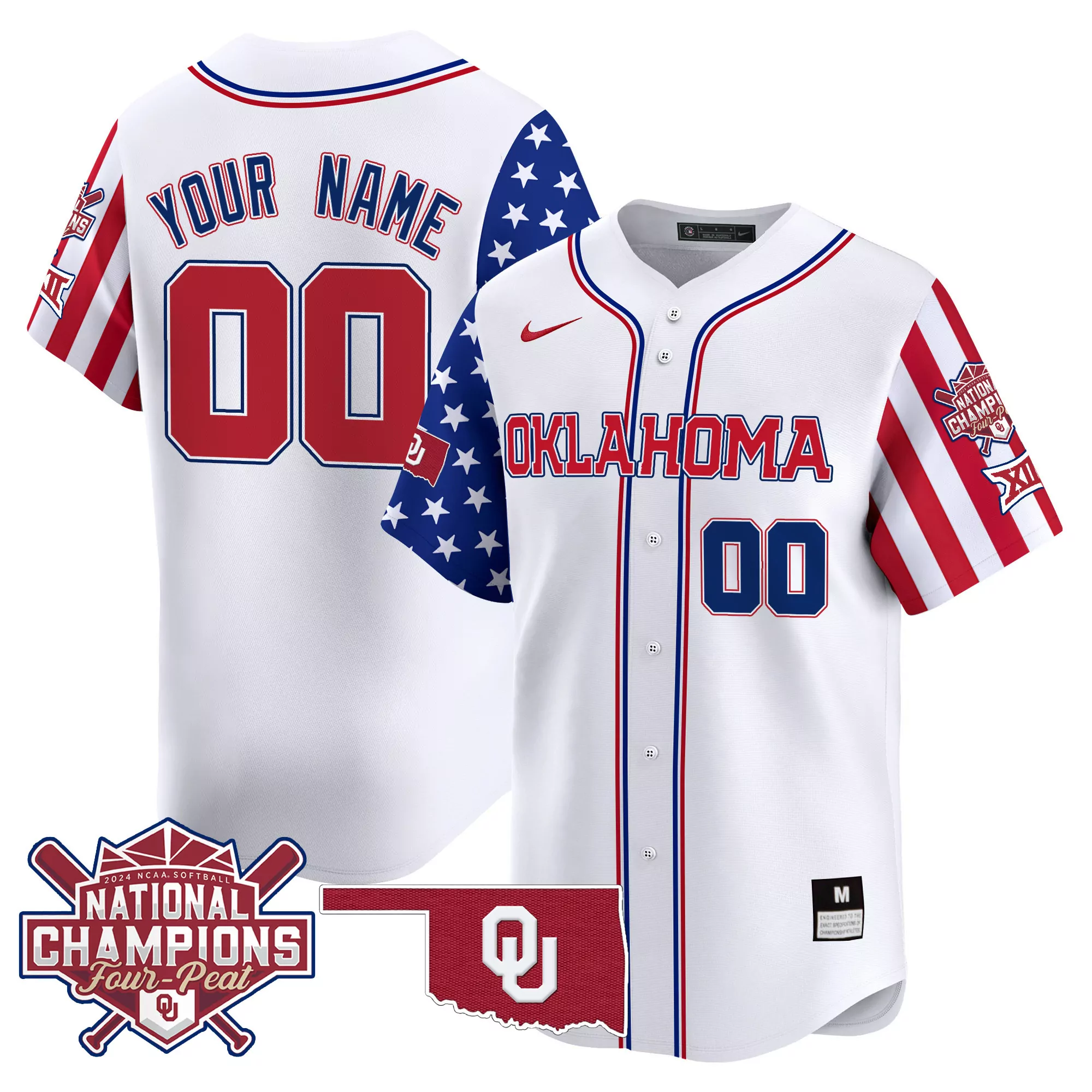 oklahoma sooners red stitched jersey custom name patch 2023 men s style