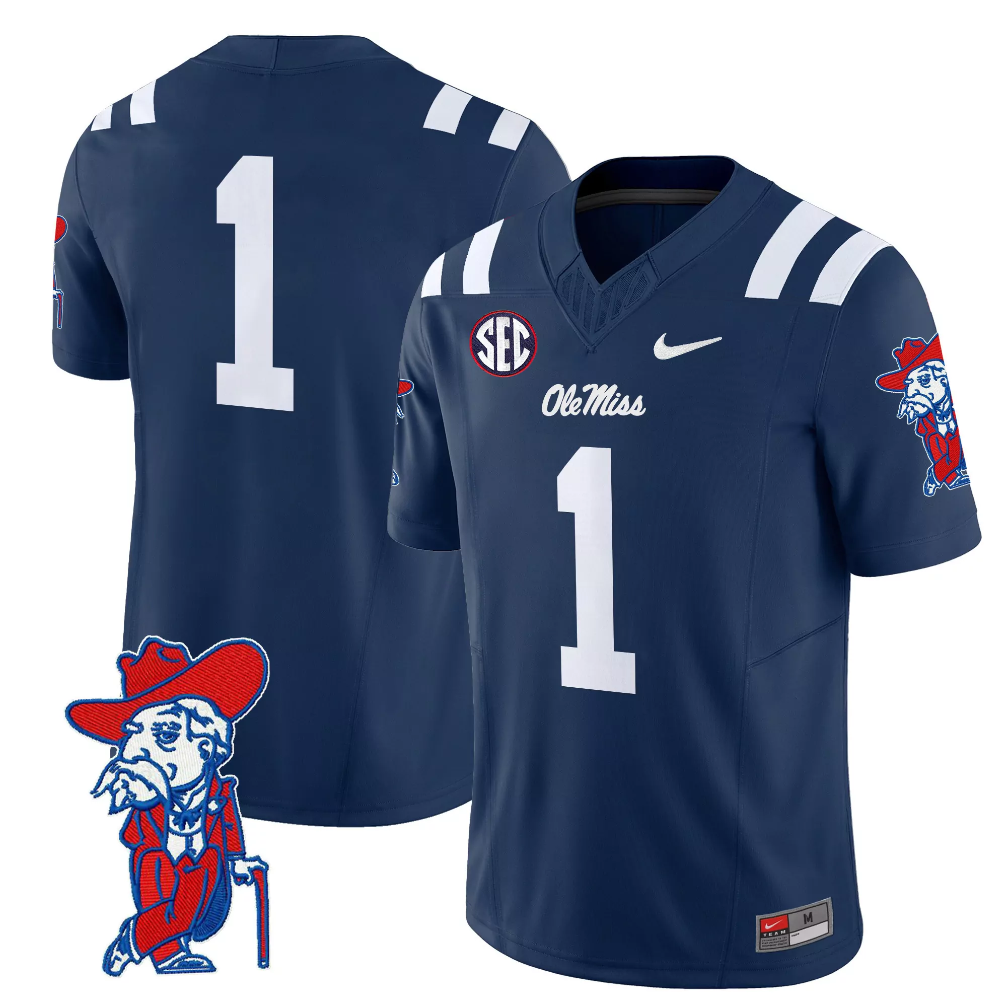 ole miss rebels nike replica full button baseball jersey powder blue