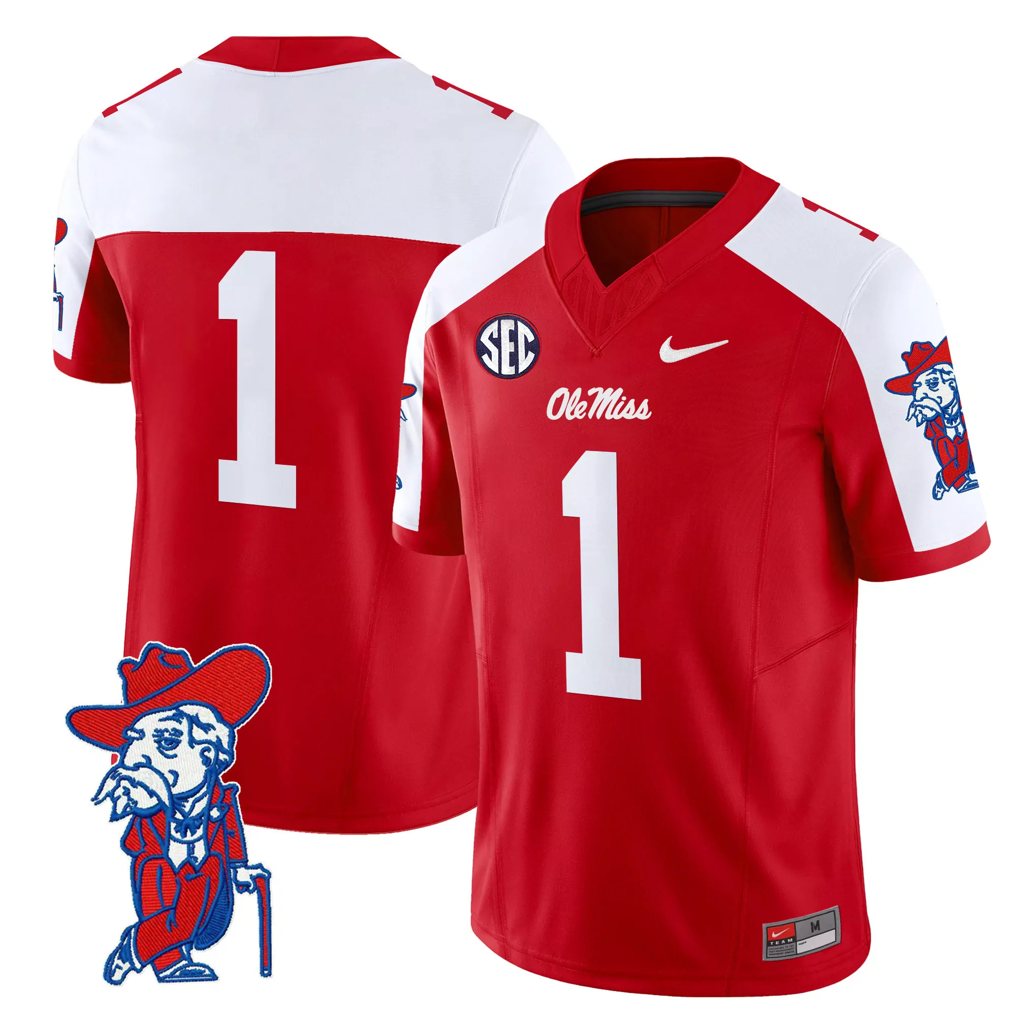ole miss rebels nike replica full button baseball jersey powder blue
