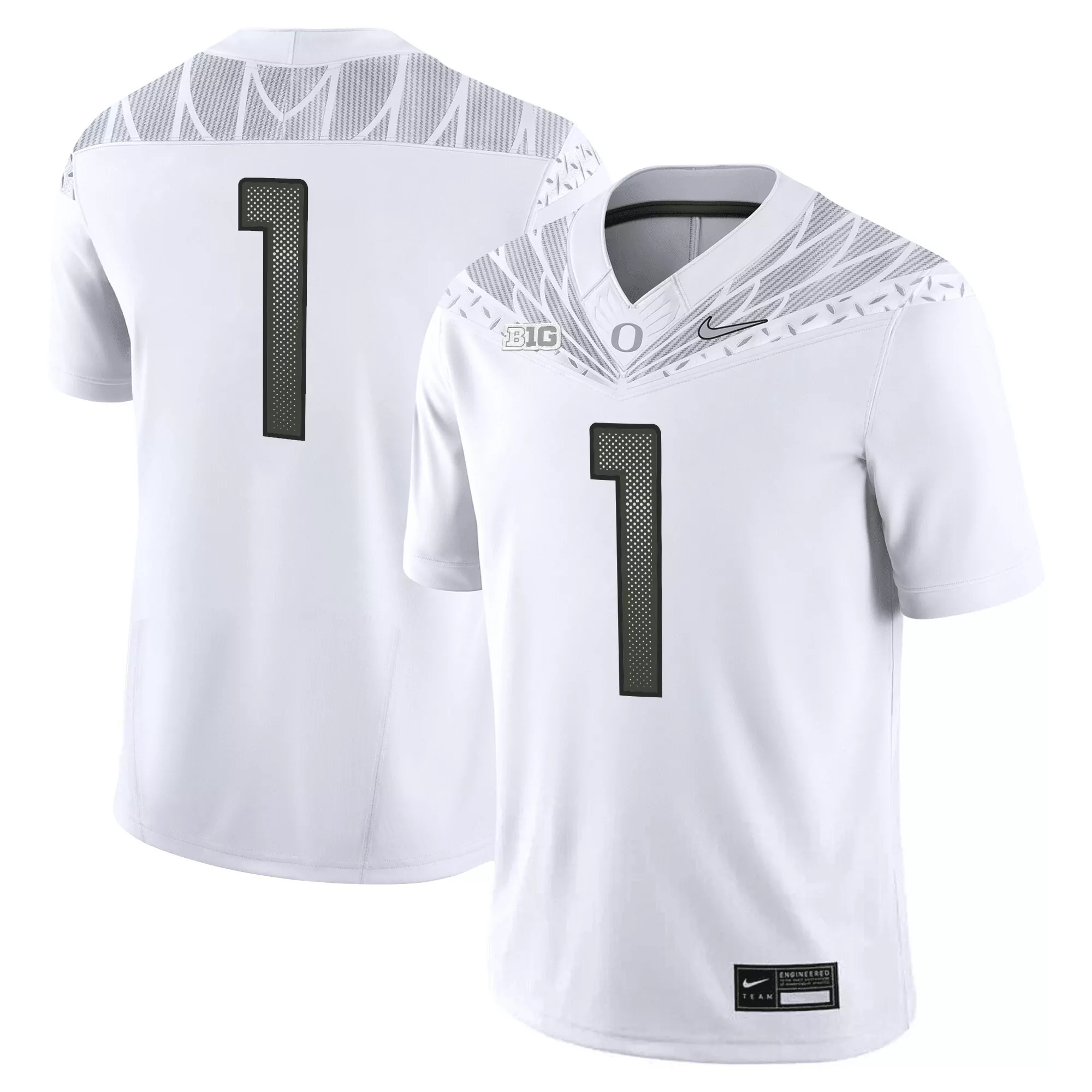 Oregon Ducks Men'S White All Stitched Jersey With Name Patch 2025 Mighty Oregon