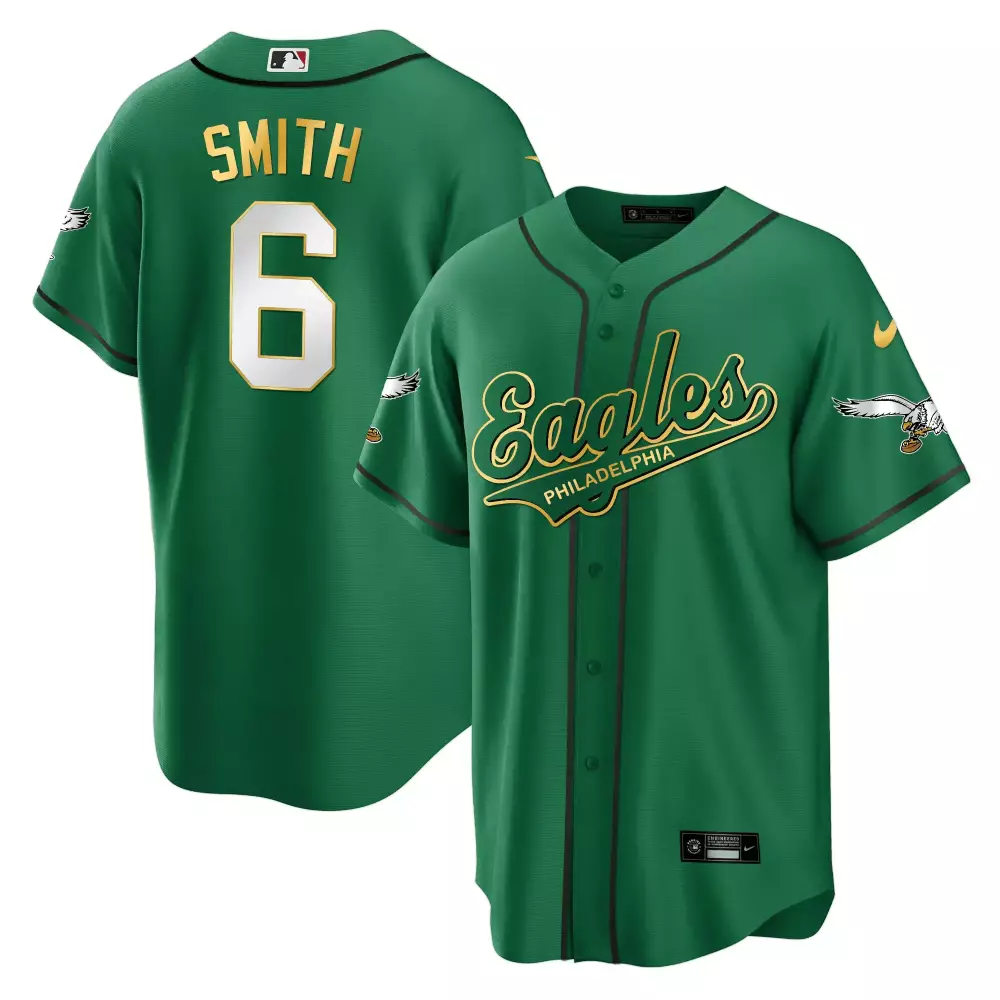 Smith 6 Philadelphia Eagles Kelly Green Stitched Jersey | 2023 Style | Limited Edition Fan Gear | For Men, Women & Youth