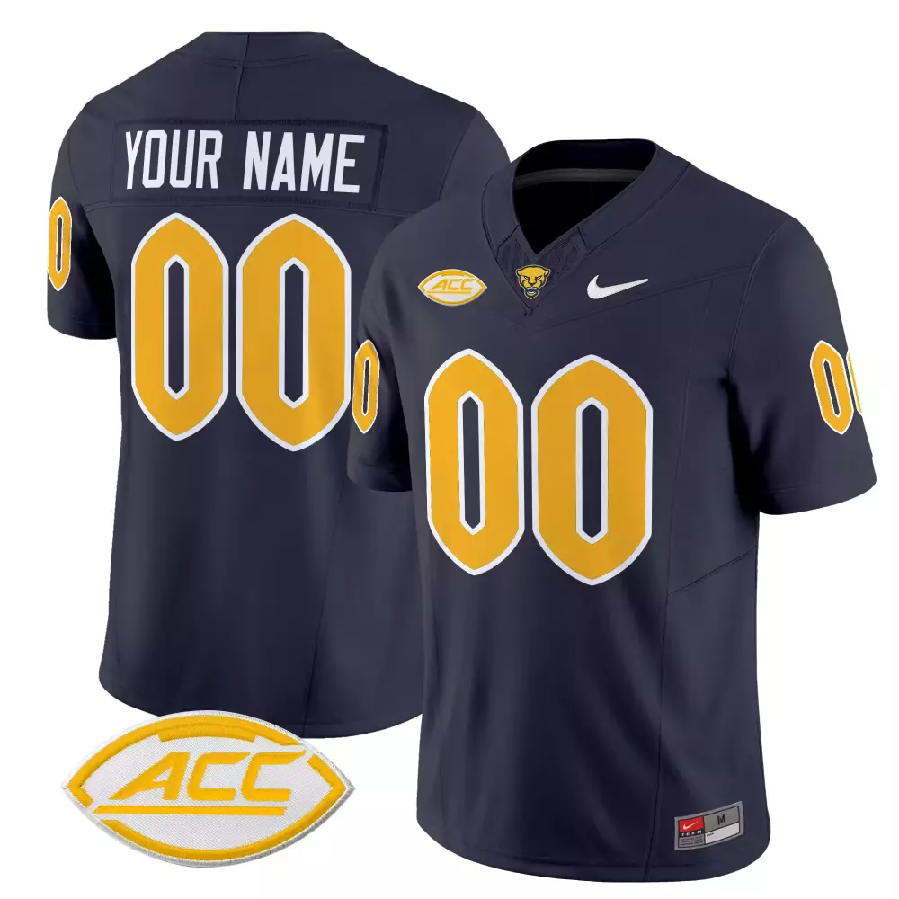 Pittsburgh Panthers Women'S Black Stitched Jersey Custom Name Patch 2025