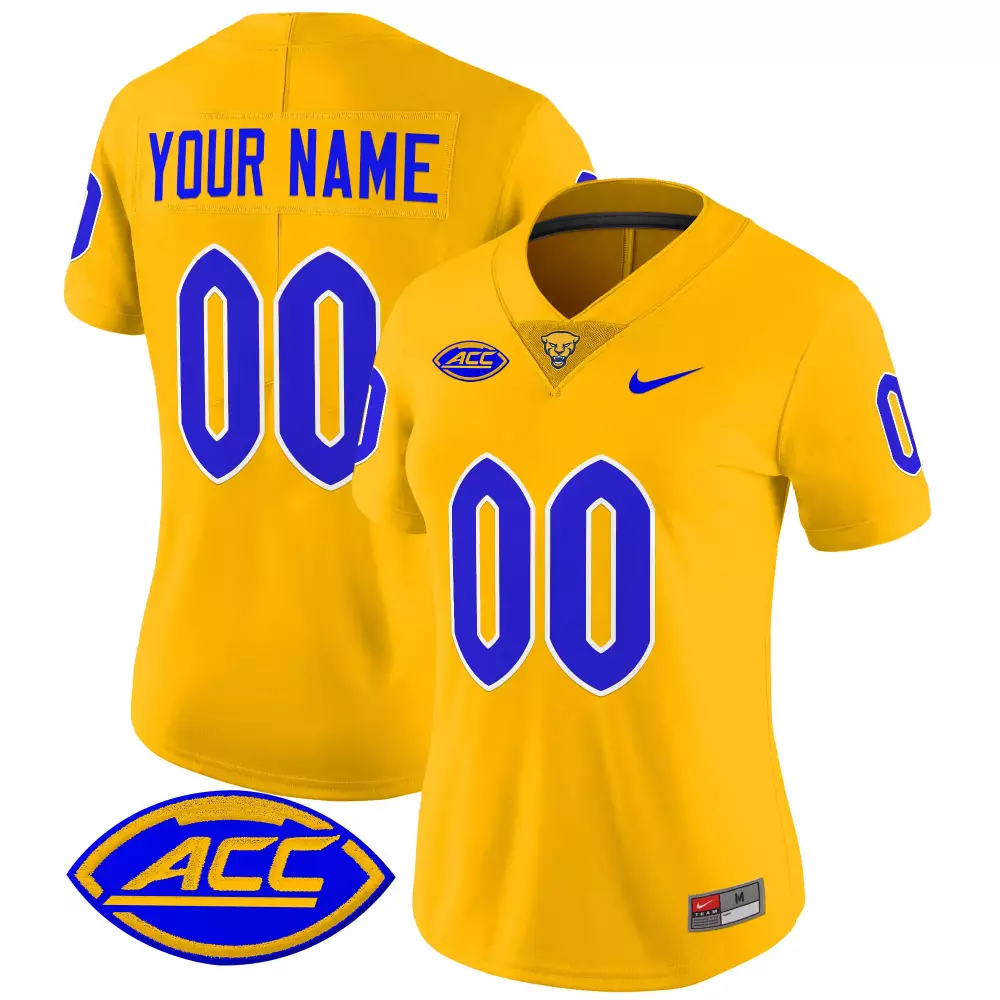 Pittsburgh Panthers Women'S Black Stitched Jersey Custom Name Patch 2025