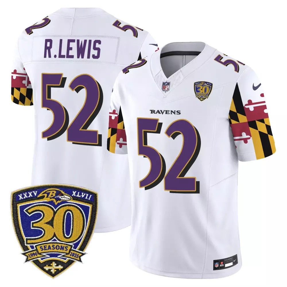 Ray Lewis 52 Baltimore Ravens 2023 Yellow Stitched Vapor Jersey | 30 Seasons Edition | Limited Fan Gear for Men, Women & Youth
