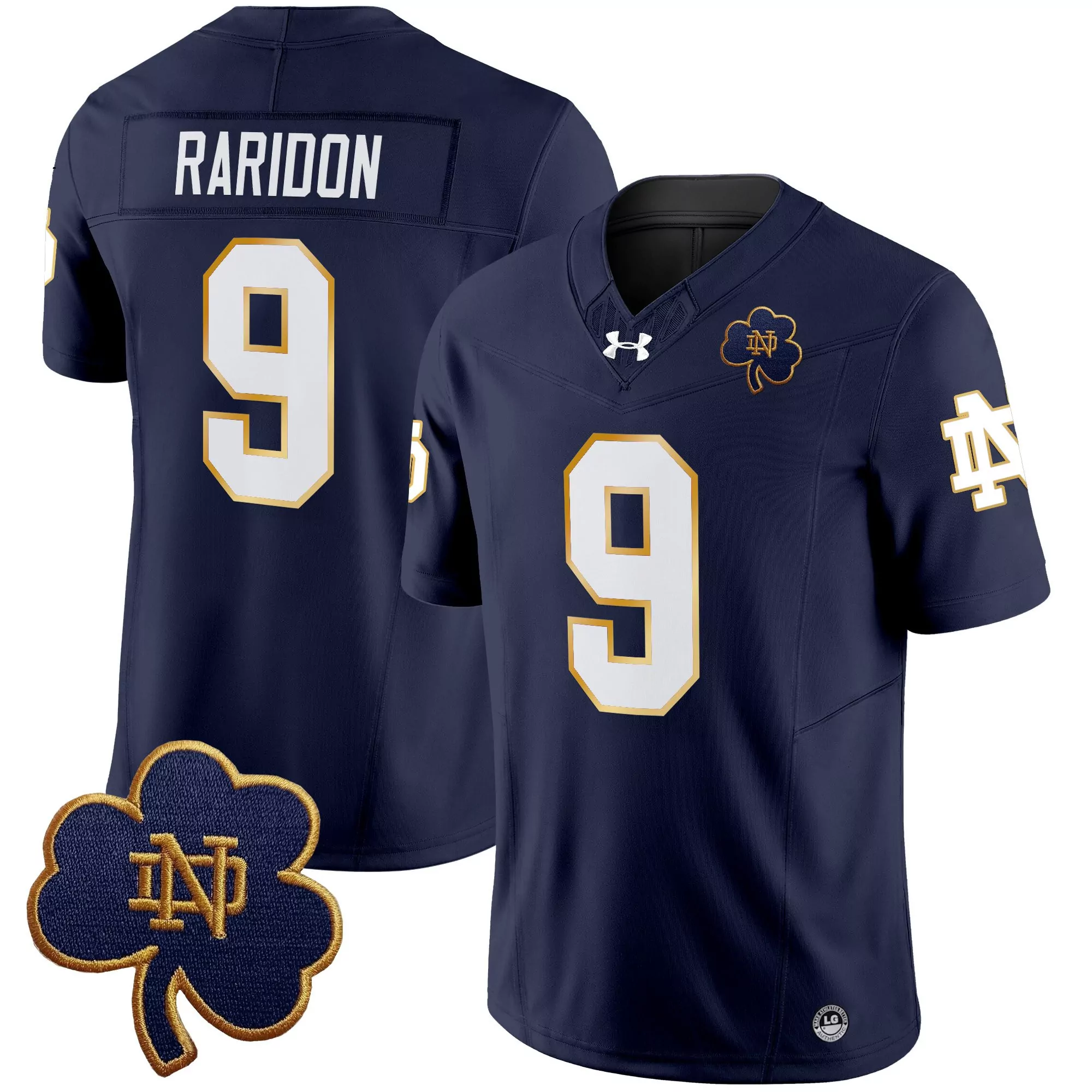 Raridon 9 Men'S Green Notre Dame Fighting Irish Stitched Jersey 2025 With Name Patch