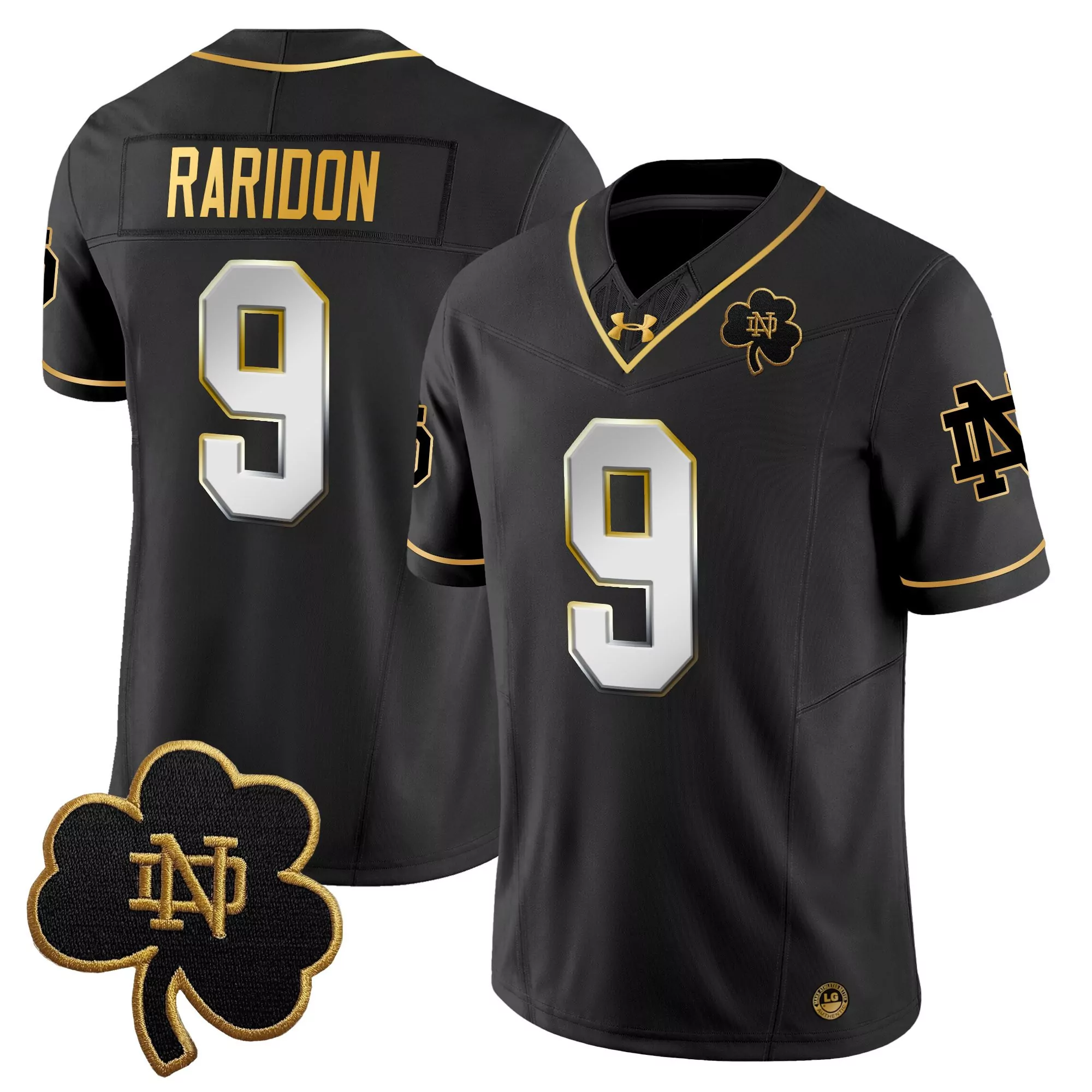 Raridon 9 Men'S Green Notre Dame Fighting Irish Stitched Jersey 2025 With Name Patch