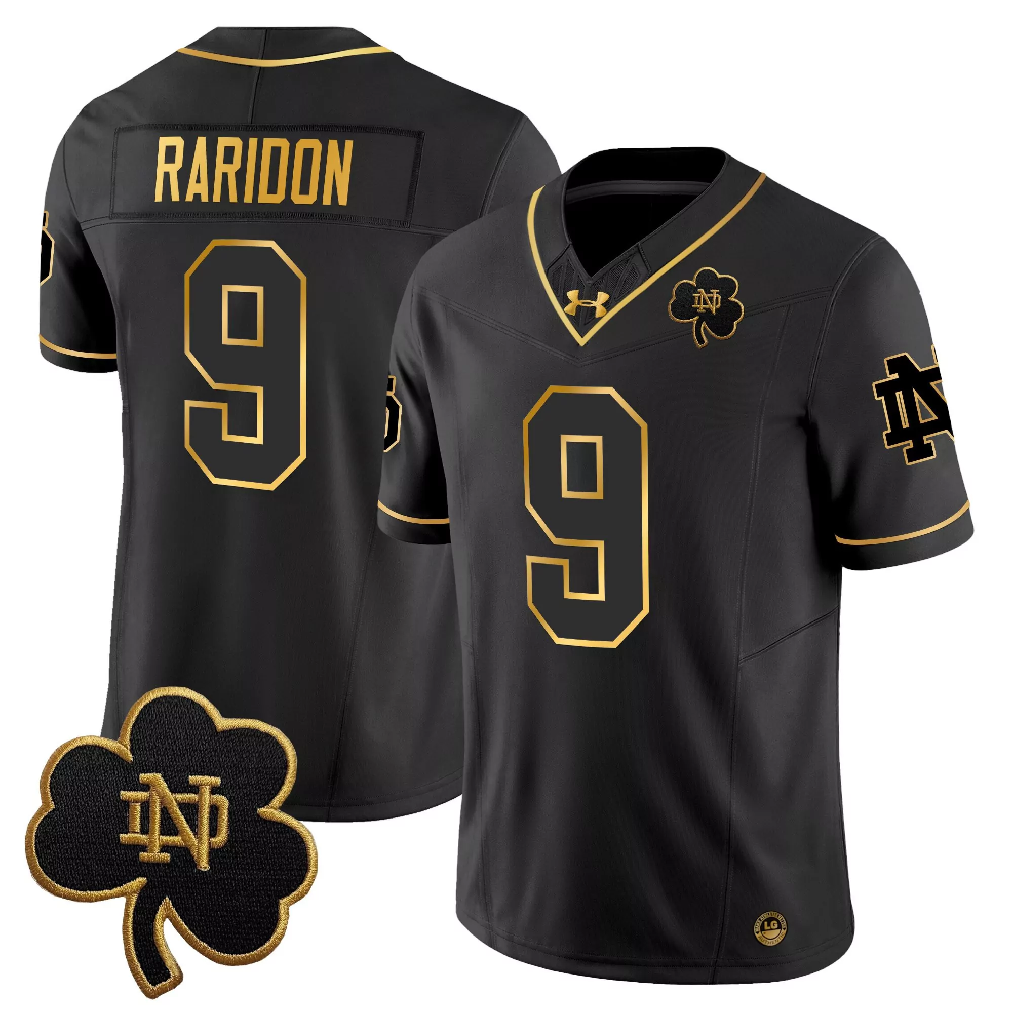 Raridon 9 Men'S Green Notre Dame Fighting Irish Stitched Jersey 2025 With Name Patch