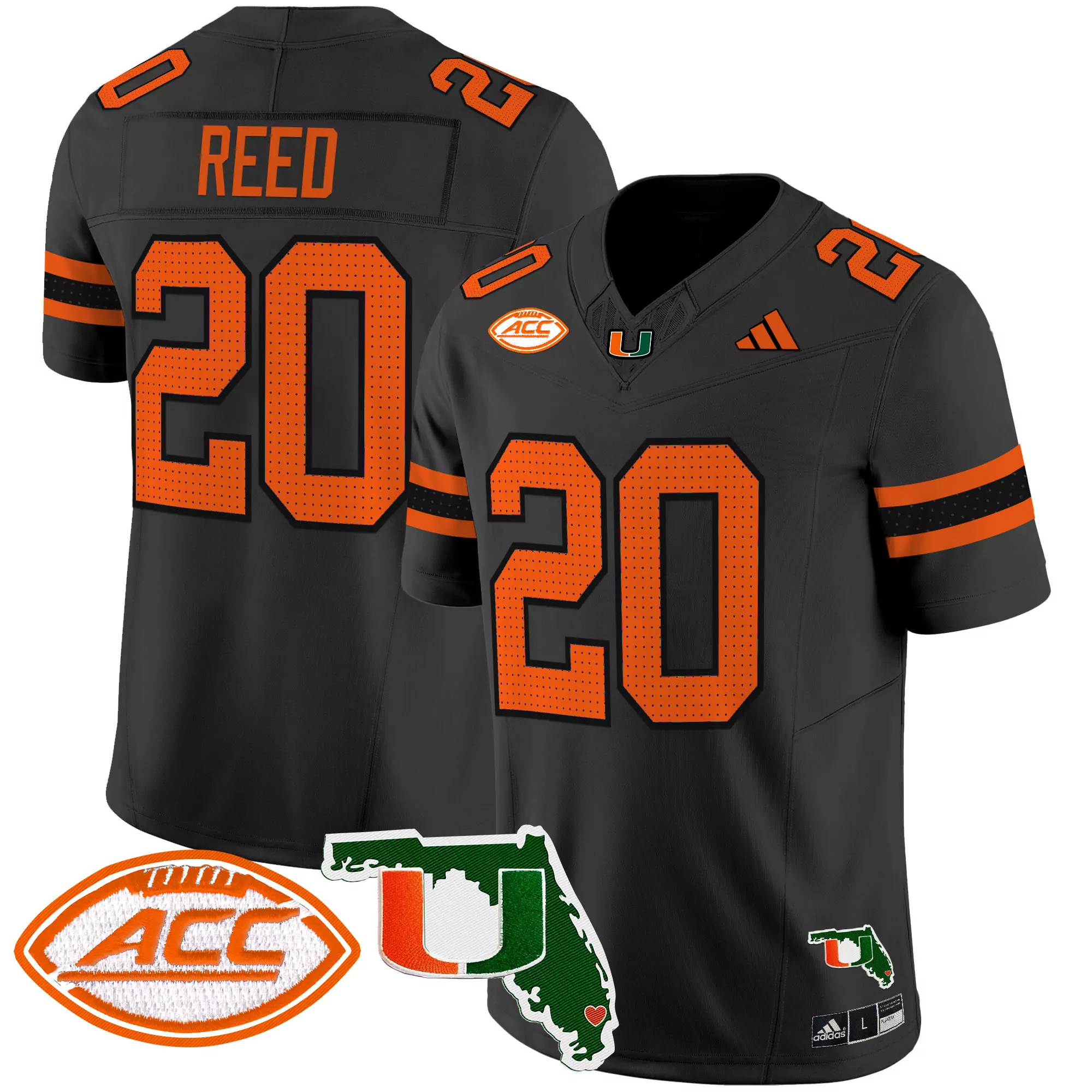 Reed 20 Men'S Miami Hurricanes Green Stitched Jersey With Acc Patch 2025