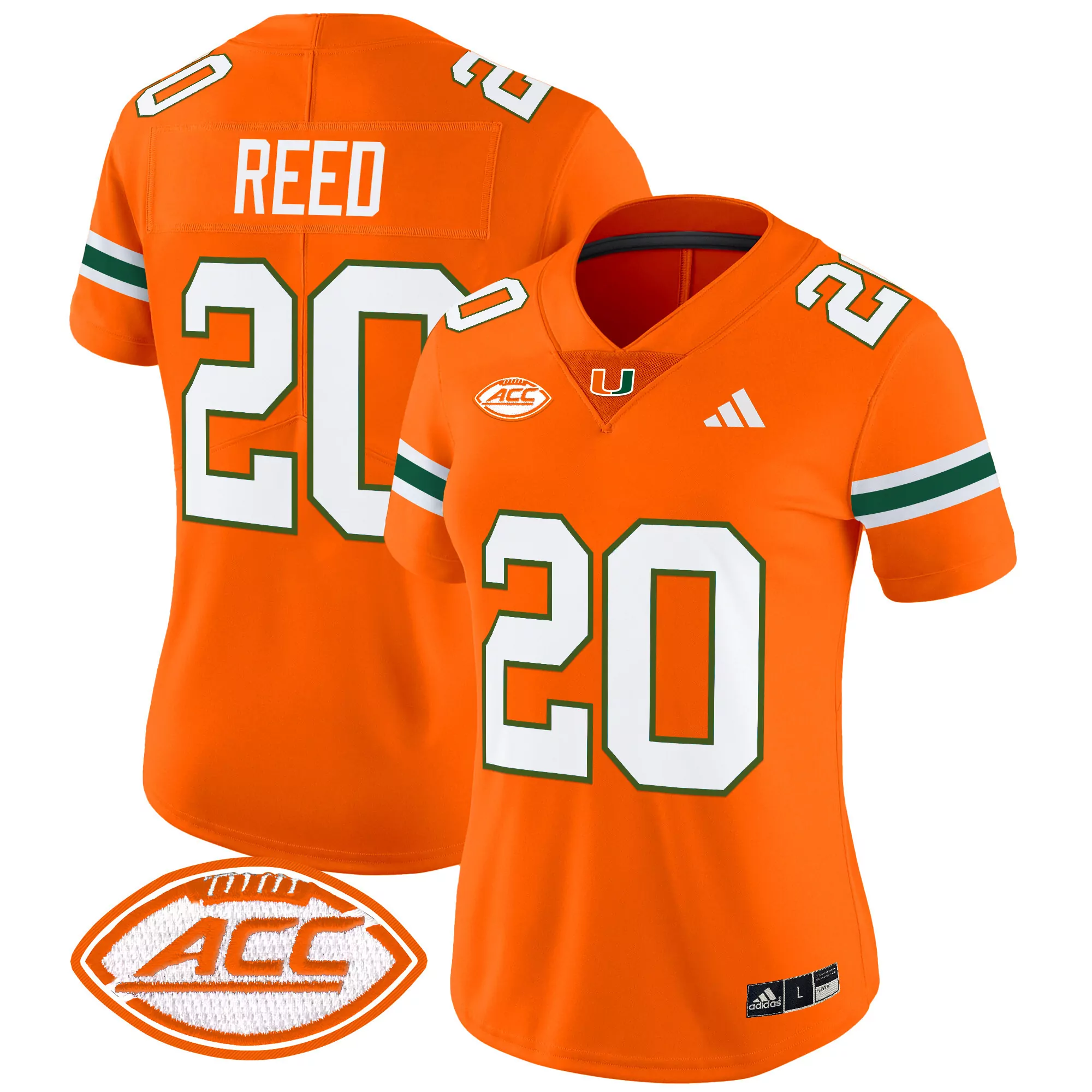 Reed 20 Women'S Miami Hurricanes Black All Stitched Jersey With Name Patch 2025