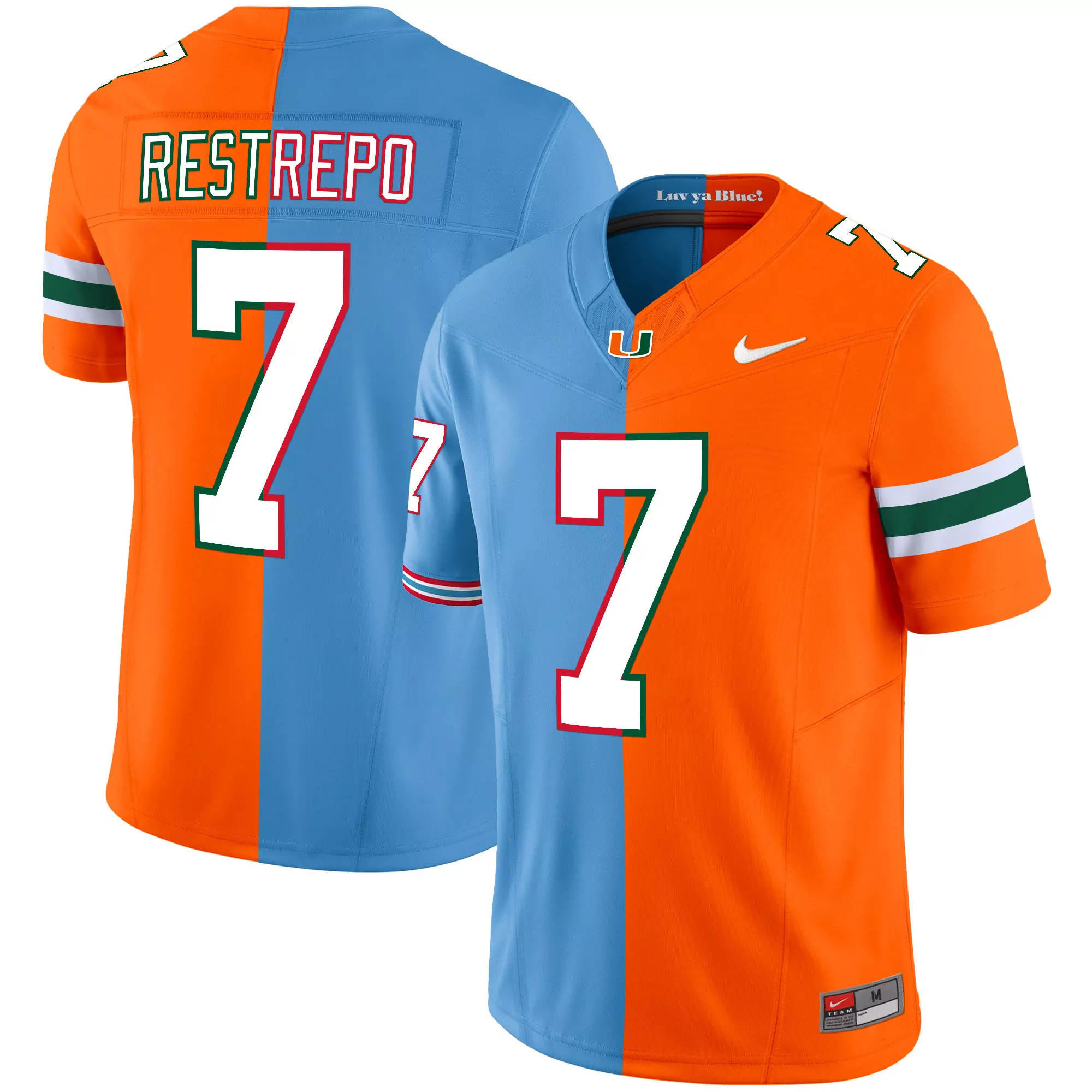 restrepo 7 men s vapor jersey miami hurricanes orange blue limited edition 2023