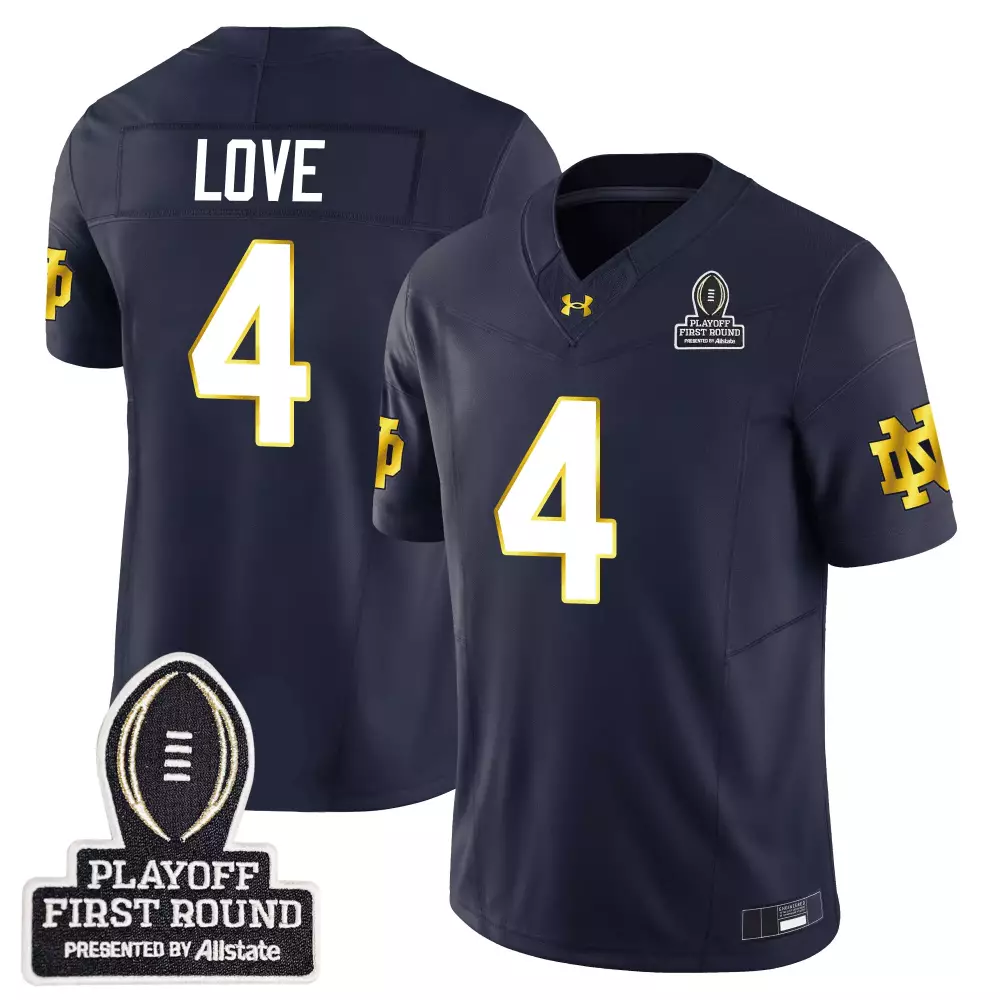 Raridon 9 Men'S Notre Dame Fighting Irish Navy Stitched Jersey With Name Patch 2025