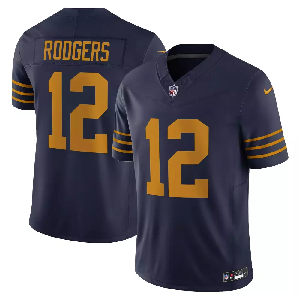 rodgers 12 women s vapor jersey green bay packers black 1919 grit frozen steel edition 2023