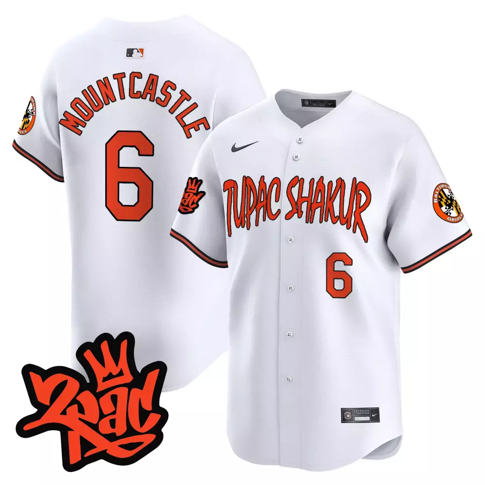 Ryan Mountcastle 6 Baltimore Orioles 2023 Stitched Jersey | Black Tupac Shakur Fan Gear for Men, Women & Youth | Unique Style