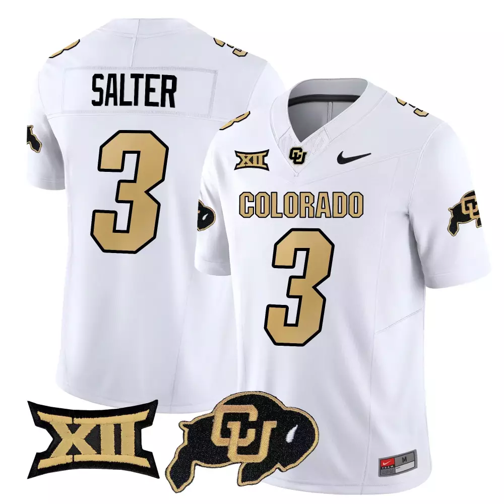 Salter 3 Men’s All Stitched Colorado Buffaloes White Jersey | With XII Patch 2025 | Game Day Outfit for Men, Women & You