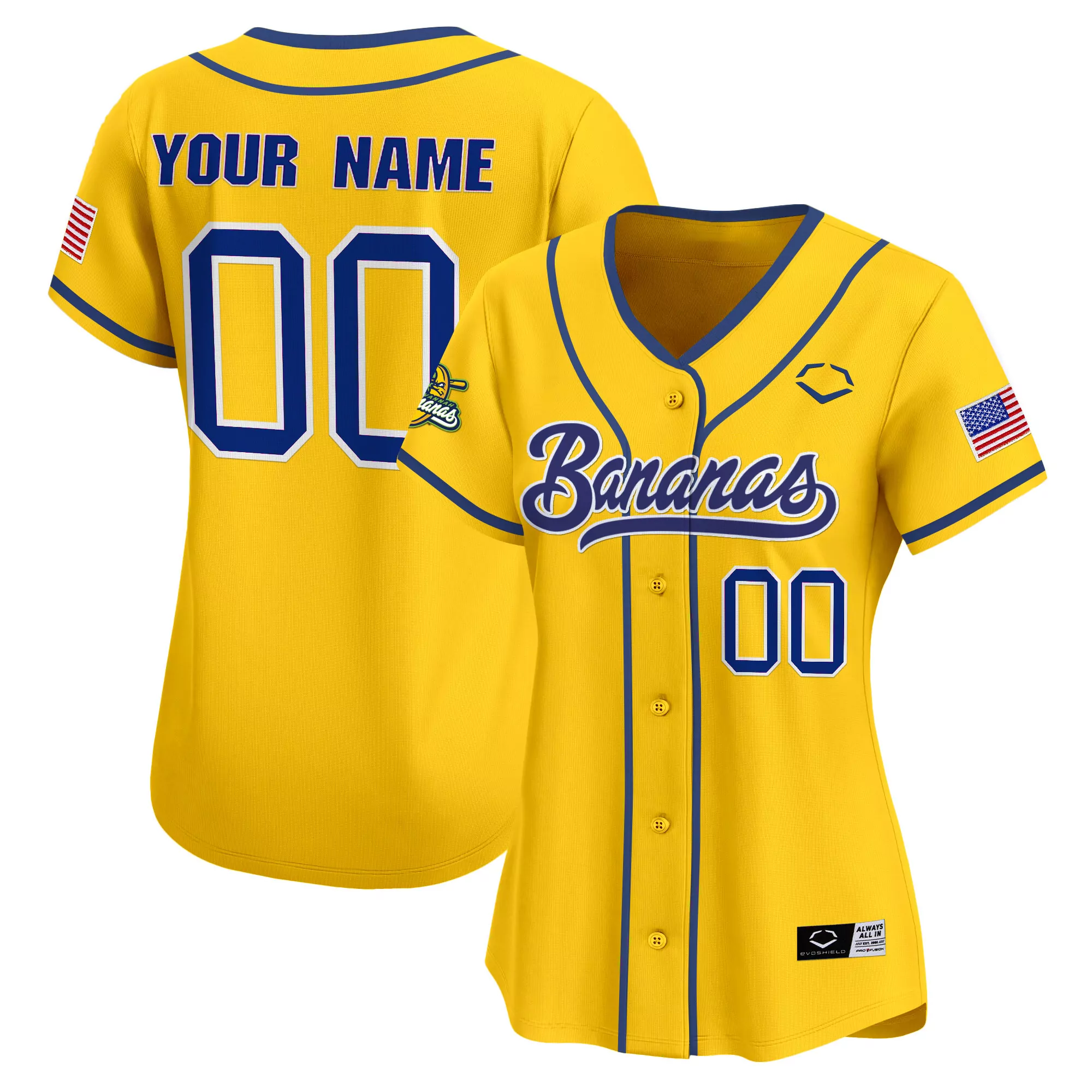 Savannah Bananas Women'S White Stitched Custom Jersey 2023 Name Patch