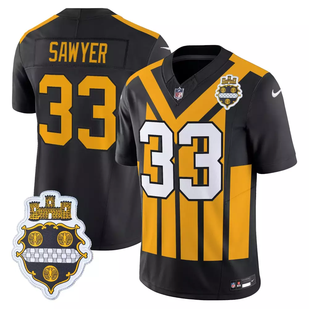 Sawyer 33 Men's Pittsburgh Steelers Black Stitched Vapor Jersey | 1933 Patch | Limited Edition Fan Gear | For Men, Women & Youth