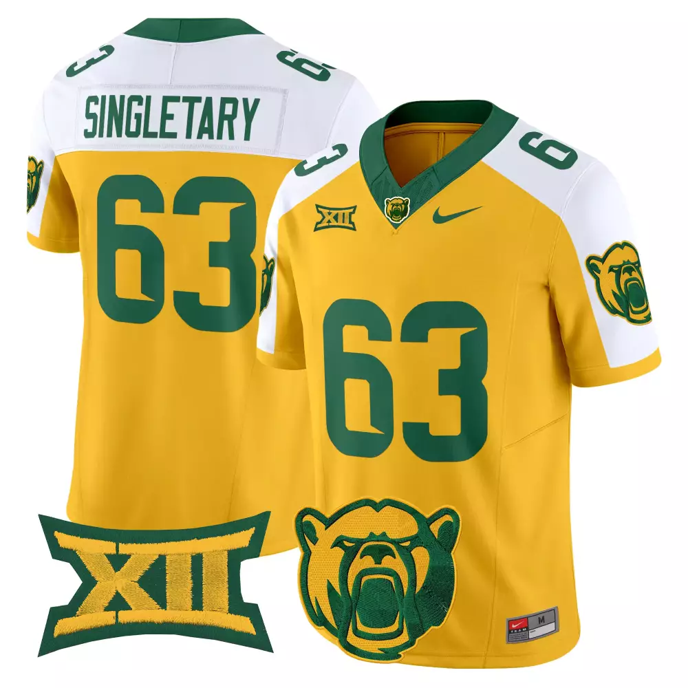 singletary 63 men s vapor jersey baylor bears green limited edition 2025 with embroidered patch