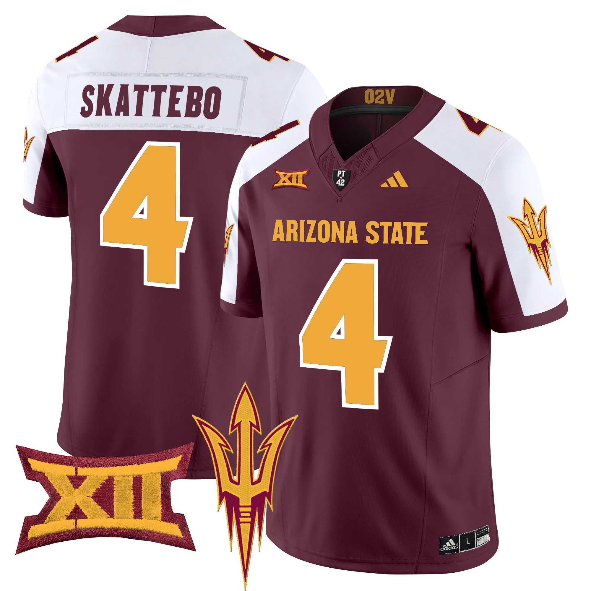 skattebo 4 men s arizona state sun devils maroon vapor limited jersey 2025 embroidered xii patch