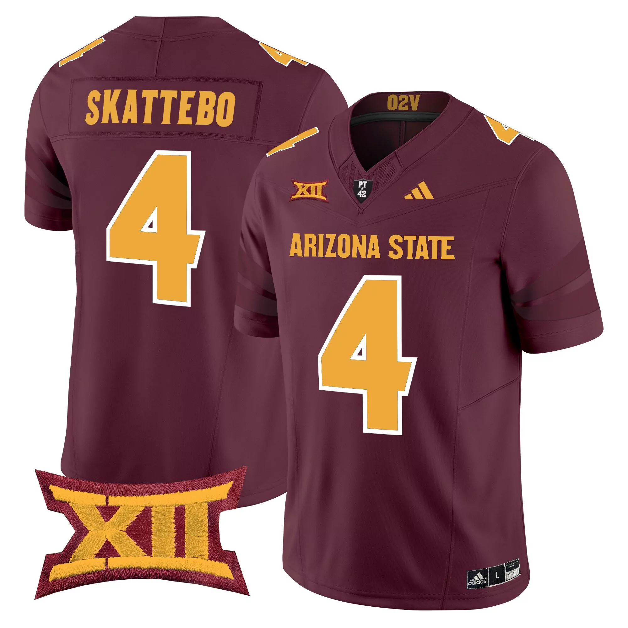 skattebo 4 men s arizona state sun devils maroon vapor limited jersey 2025 embroidered xii patch