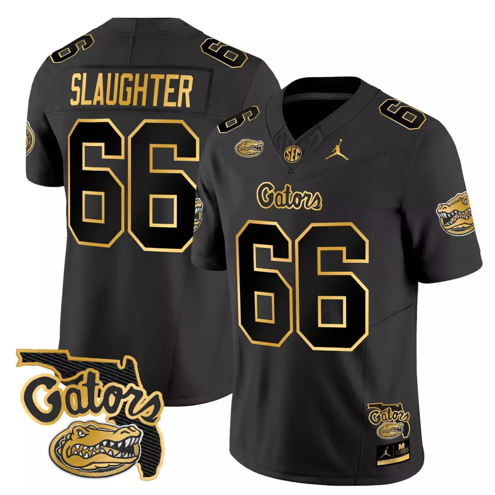 Slaughter 66 Men's Stitched Vapor Jersey | Florida Gators Black 2025 Name Patch | College World Series Fan Gear | For Men, Women & Youth