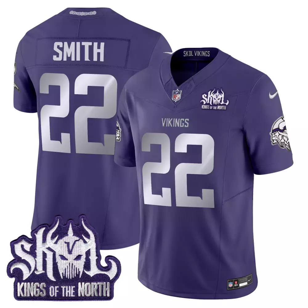 Smith 22 Men's Stitched Purple Minnesota Vikings Jersey | Skol Patch 2025 | Fan Gear for Men, Women & Youth