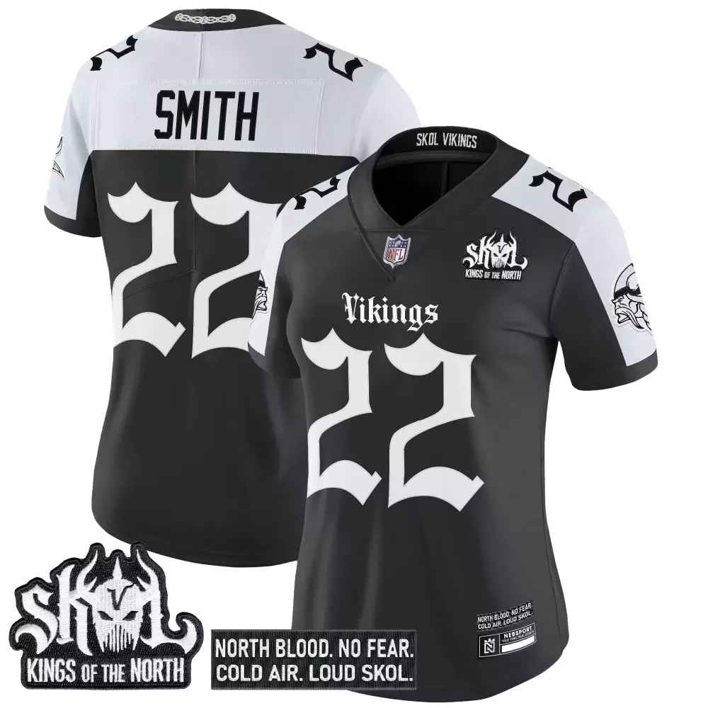 Smith 22 Minnesota Vikings 2025 Stitched Jersey | White with Skol Patch | Limited Edition Fan Gear | For Men, Women & Youth