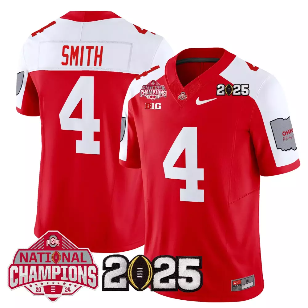 Smith 4 Men's Ohio State Buckeyes Black Stitched Jersey | National Champions Patch 2025 | Fan Gear | For Men, Women & Youth