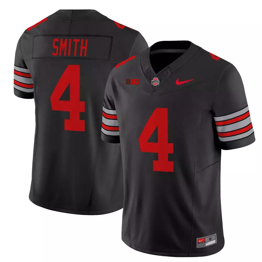 Smith 4 Men's Stitched Ohio State Buckeyes Heritage Gray Jersey | 2025 Name Patch | Fan Gear | For Men, Women & Youth