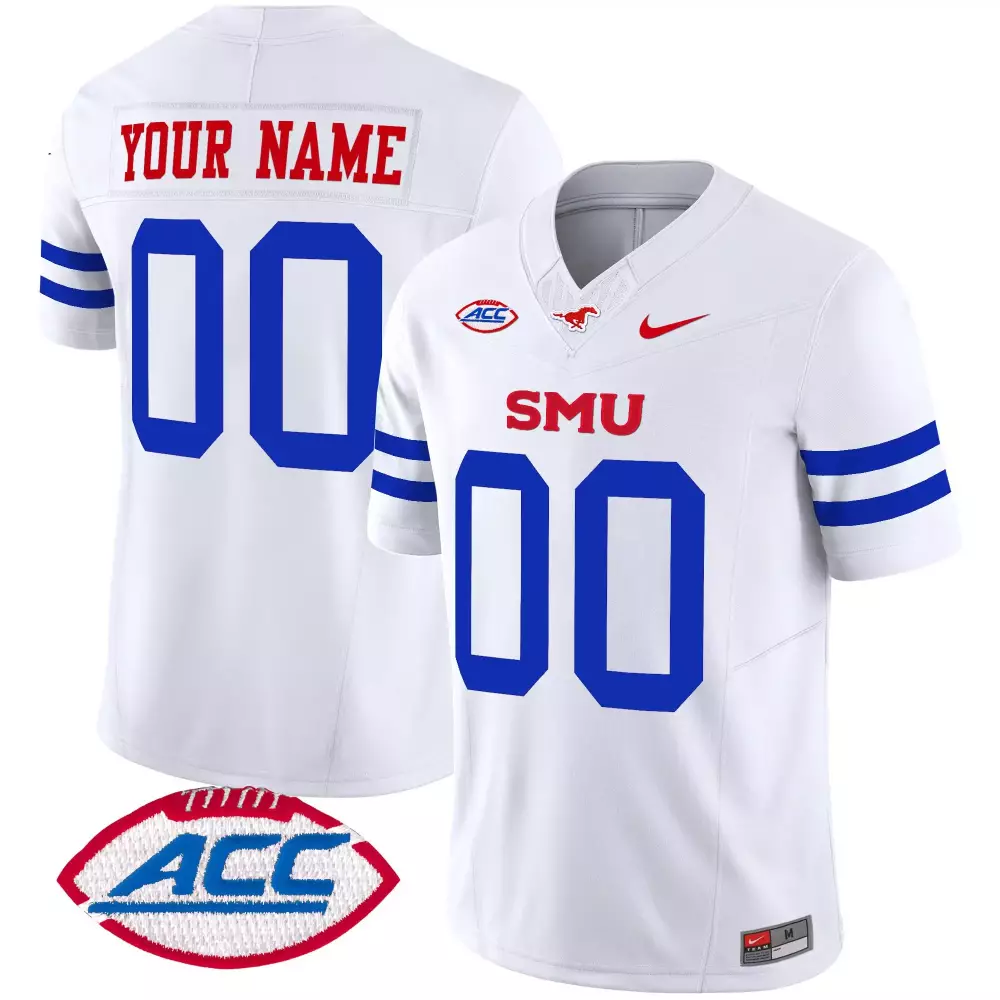 2025 SMU Mustangs Youth Custom Stitched Jersey | Red with Name Patch | Fan Gear for Men, Women & Youth