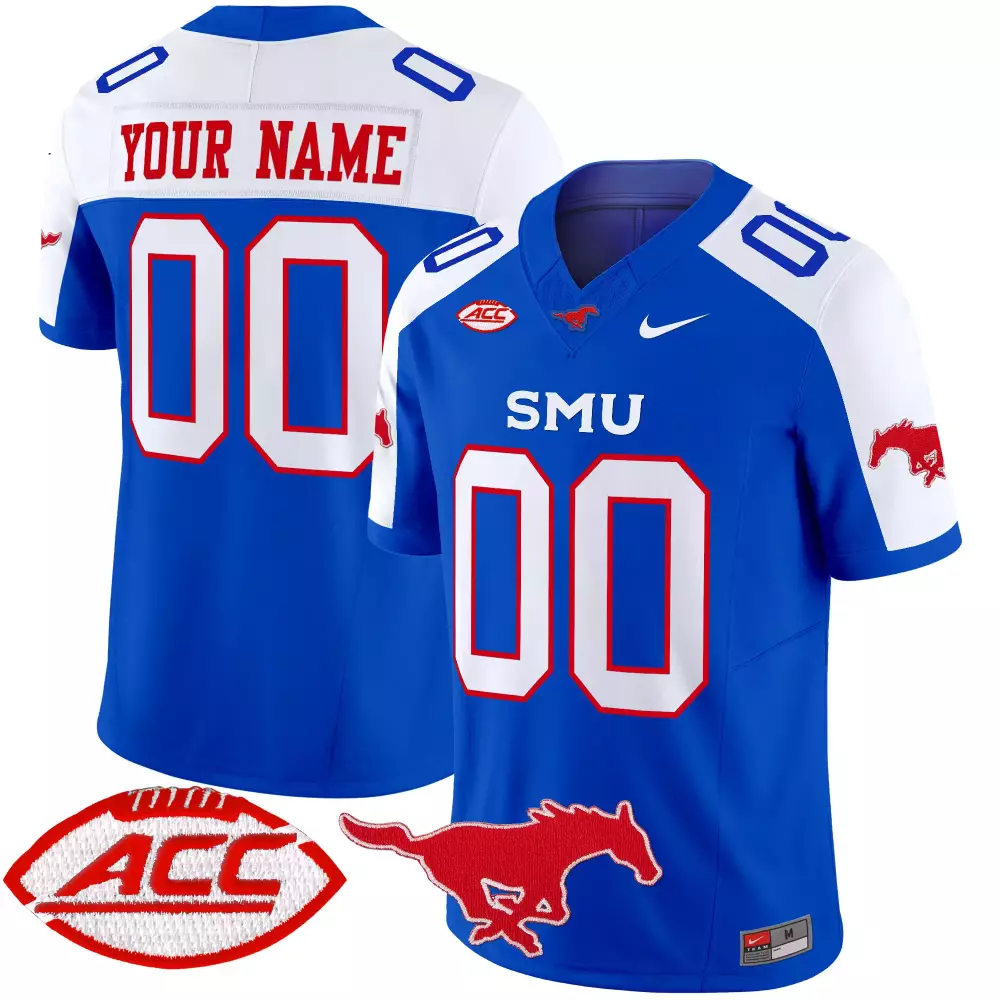 2025 SMU Mustangs Youth Custom Stitched Jersey | Red with Name Patch | Fan Gear for Men, Women & Youth