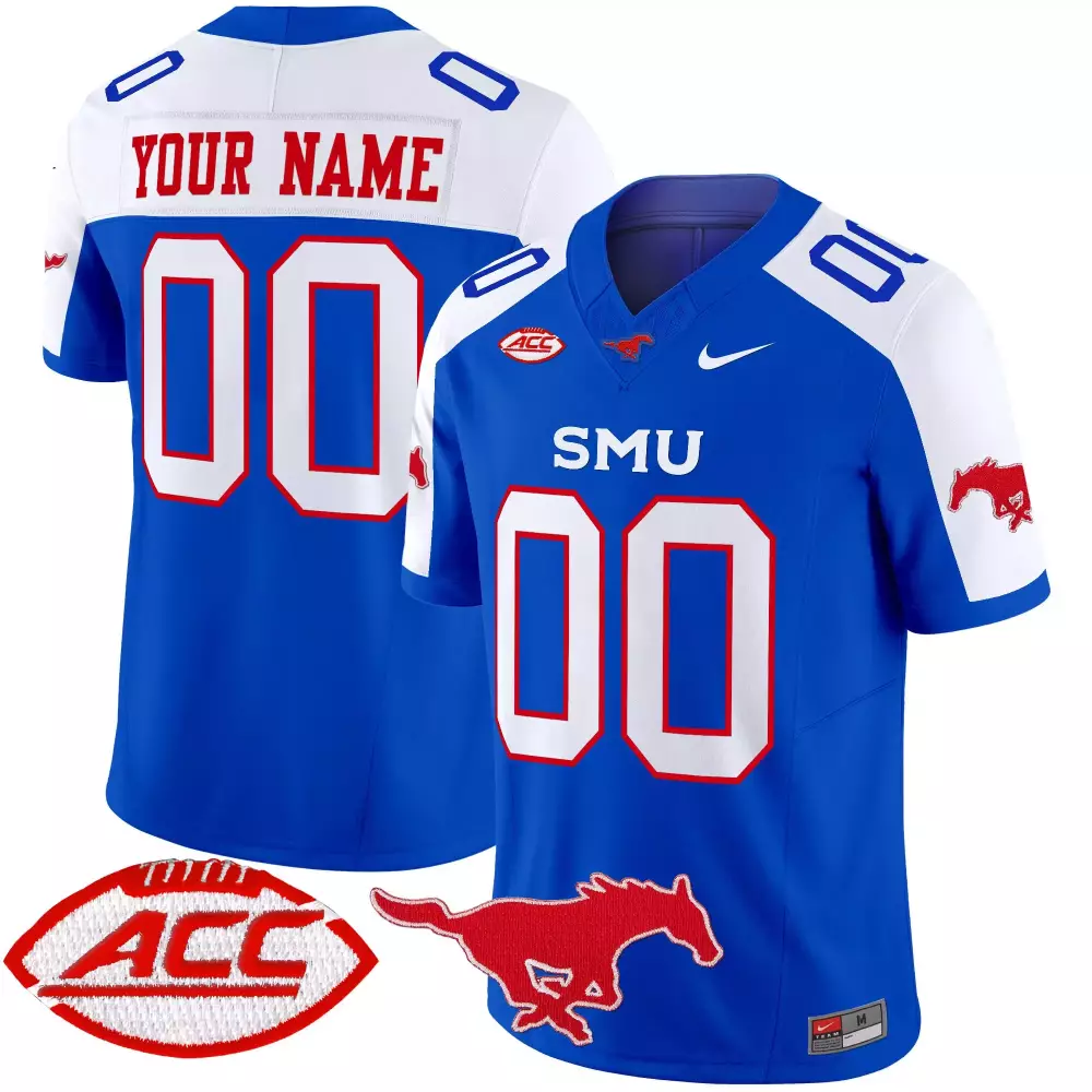 2025 SMU Mustangs Youth Custom Stitched Jersey | Red with Name Patch | Fan Gear for Men, Women & Youth