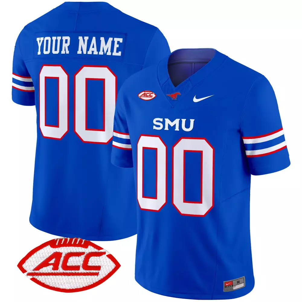 2025 SMU Mustangs Youth Custom Stitched Jersey | Red with Name Patch | Fan Gear for Men, Women & Youth