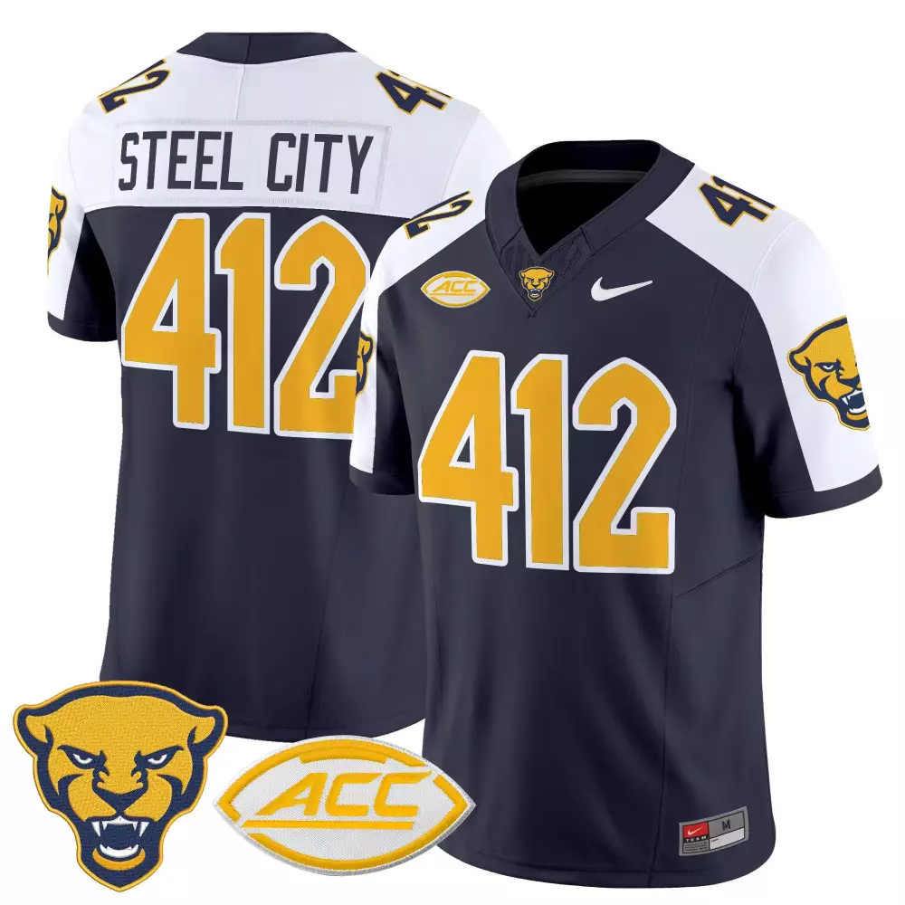 Steel City 412 Men's Stitched Navy Jersey | Name Patch ACC 2025 | Limited Edition Fan Gear | For Men, Women & Youth