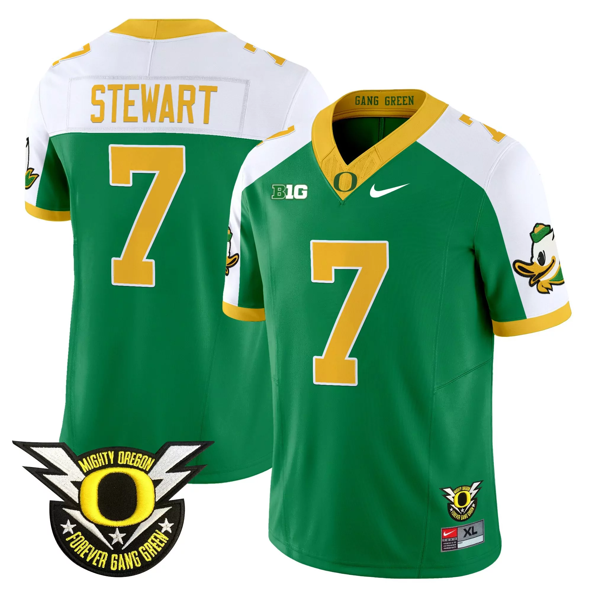 stewart 7 men s vapor jersey oregon ducks black embroidered mighty oregon patch 2025