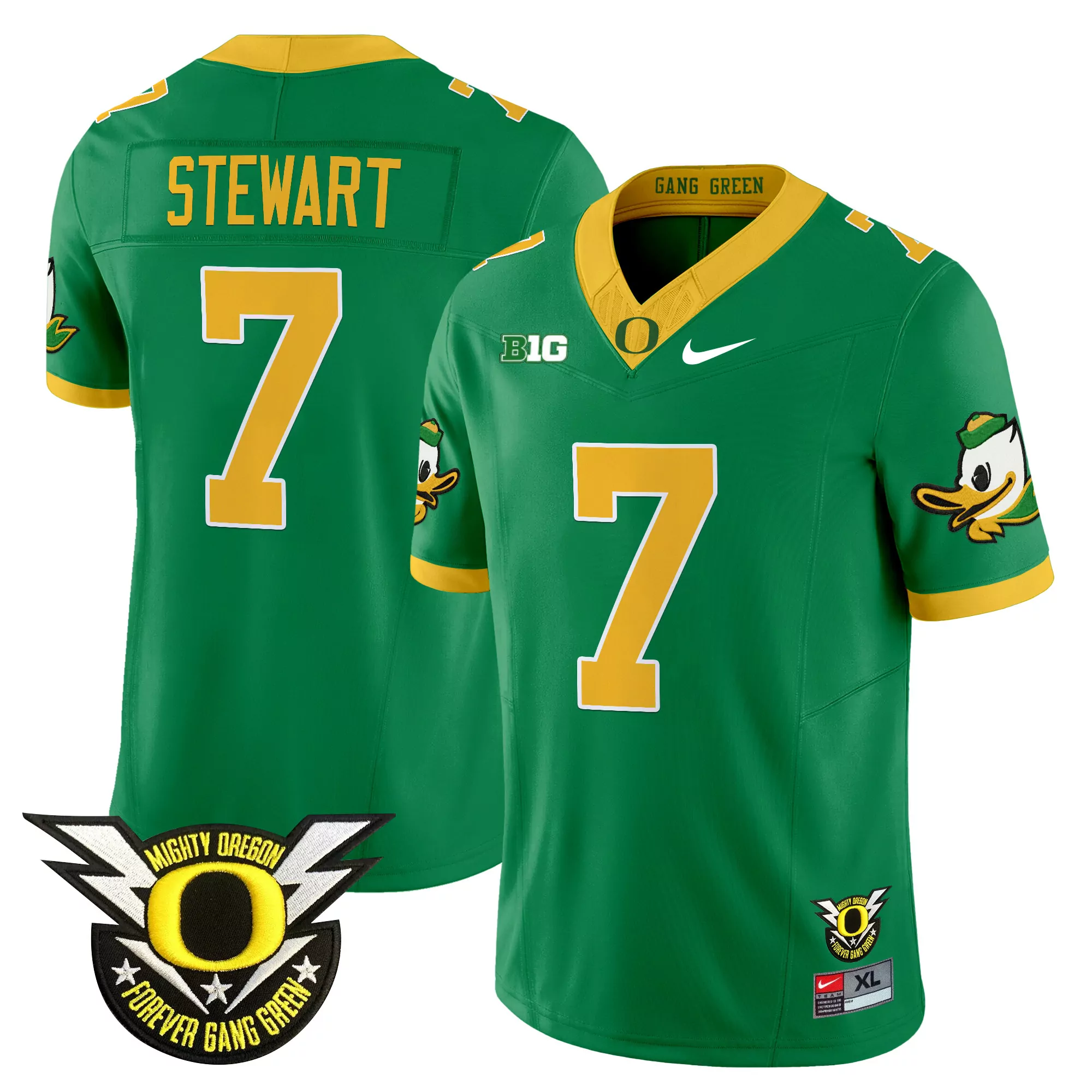 Stewart 7 Men'S Oregon Ducks All Stitched Green Jersey With Mighty Oregon Patch 2025