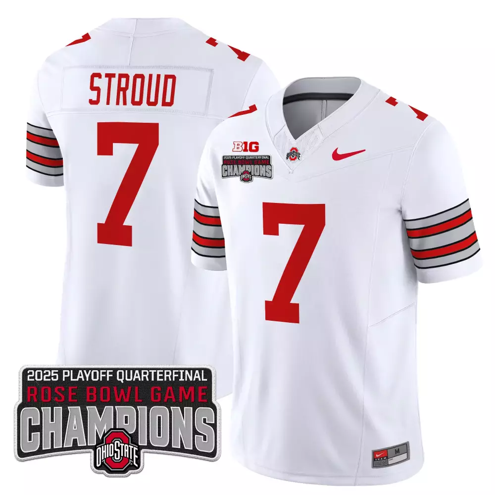 Stroud 7 Men's Stitched Jersey | Ohio State Buckeyes Red 2025 Design with Name Patch | Stylish Fan Gear