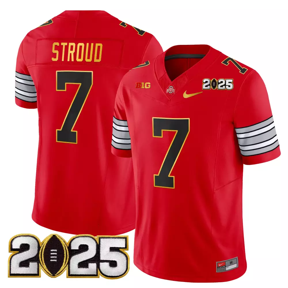 Stroud 7 Men's Stitched Jersey | Ohio State Buckeyes Red 2025 Design with Name Patch | Stylish Fan Gear