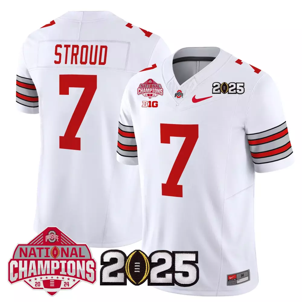 Stroud 7 Ohio State Buckeyes 2025 Vapor Jersey | White National Champions | Limited Edition Fan Gear | For Men, Women & Youth