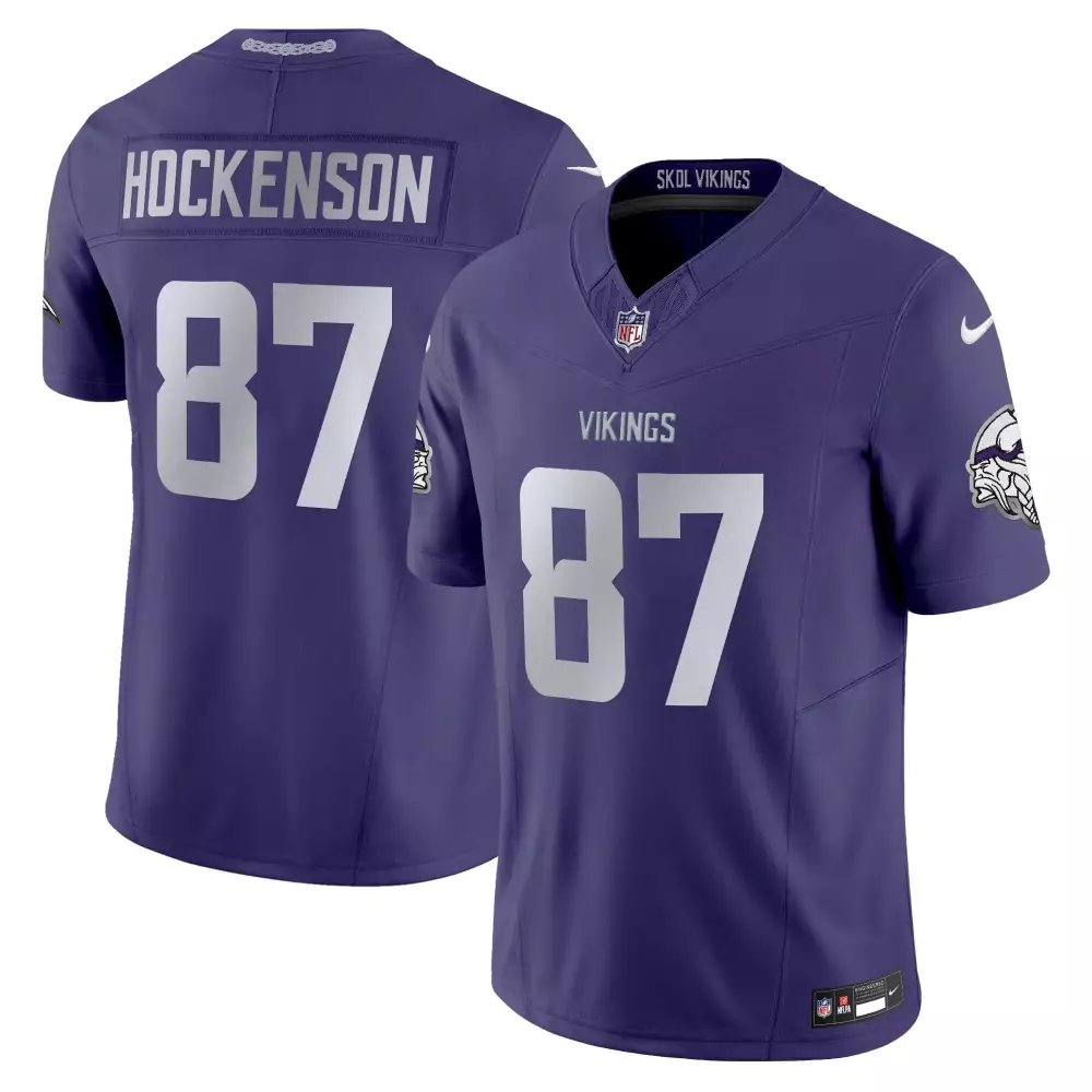 T.J. Hockenson 87 Minnesota Vikings Purple Jersey | 2024 Limited Name Patch | For Men, Women & Youth