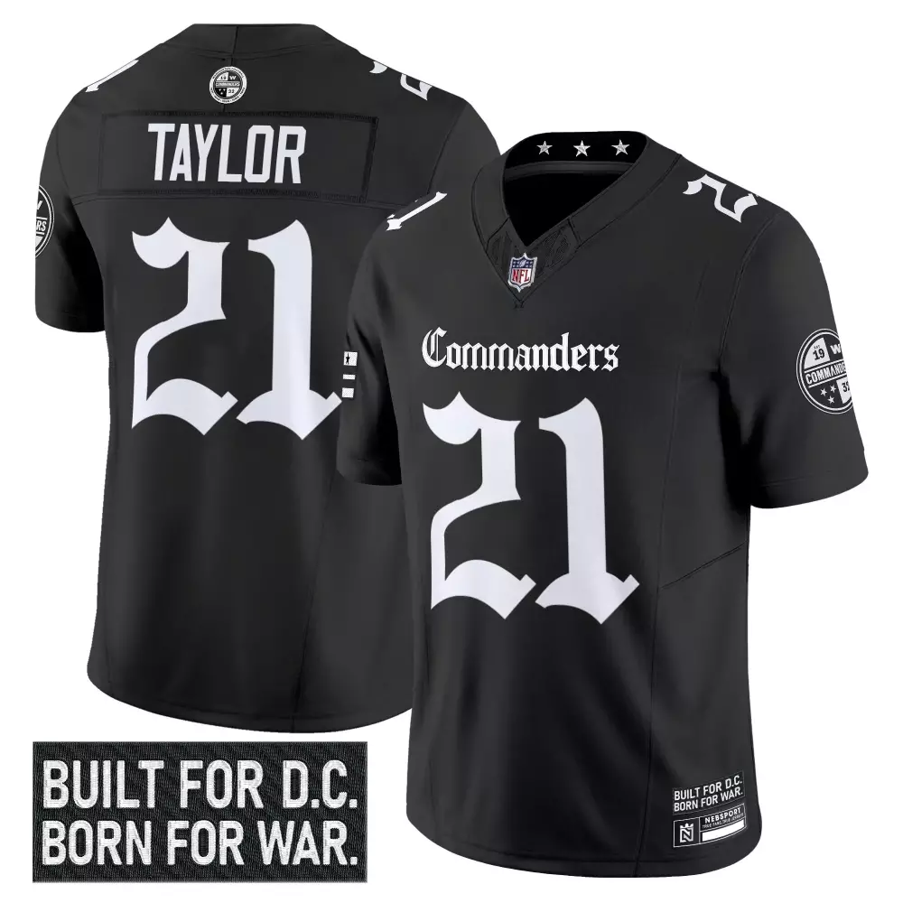 Taylor 21 Men's Stitched Jersey | Black Commanders Name Patch 2023 | Fan Gear for Game Day | For Men, Women & Youth