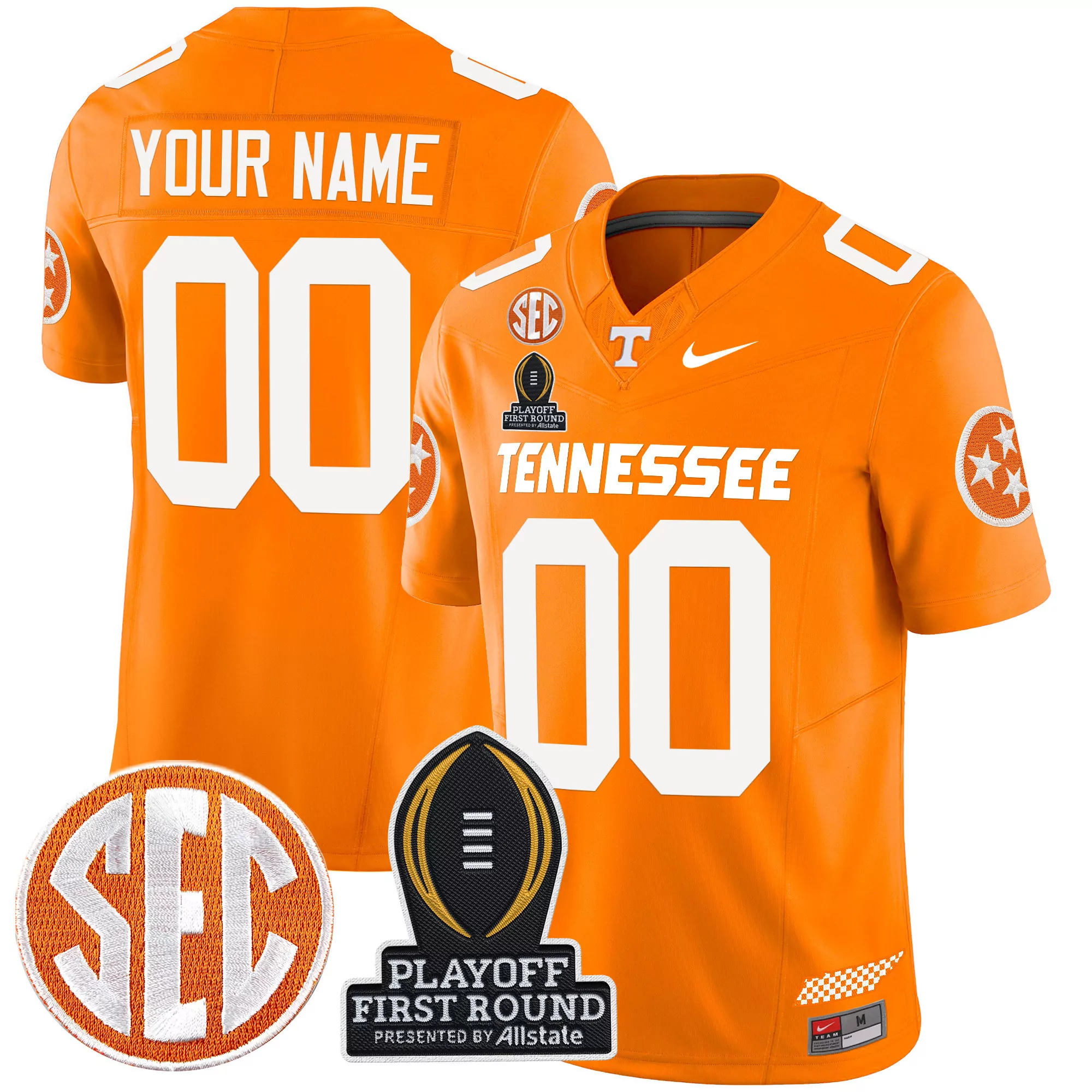 Tennessee Volunteers Orange All Stitched Men'S Jersey With Name Patch 2023