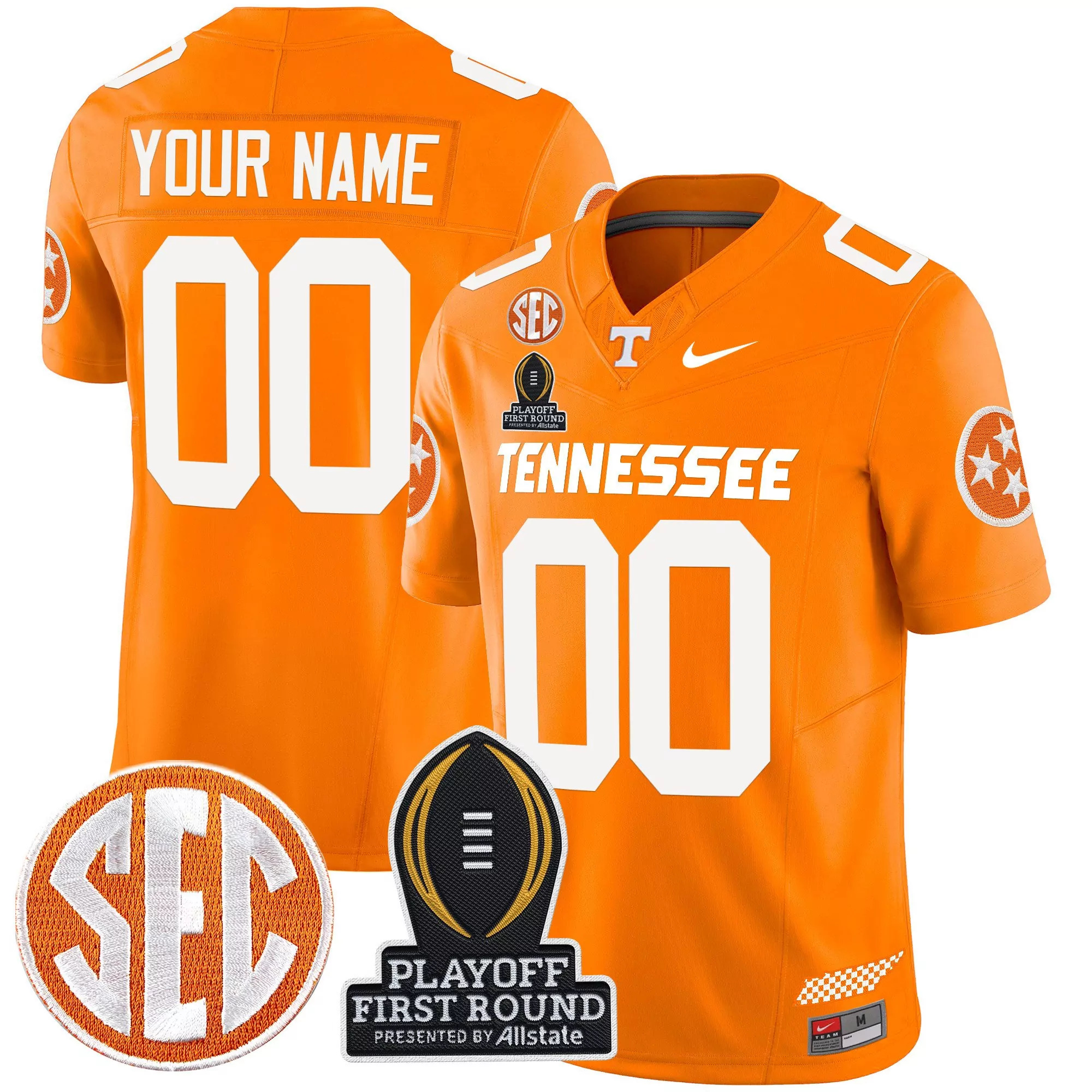 Tennessee Volunteers Orange Stitched Youth Jersey With Name Patch 2023