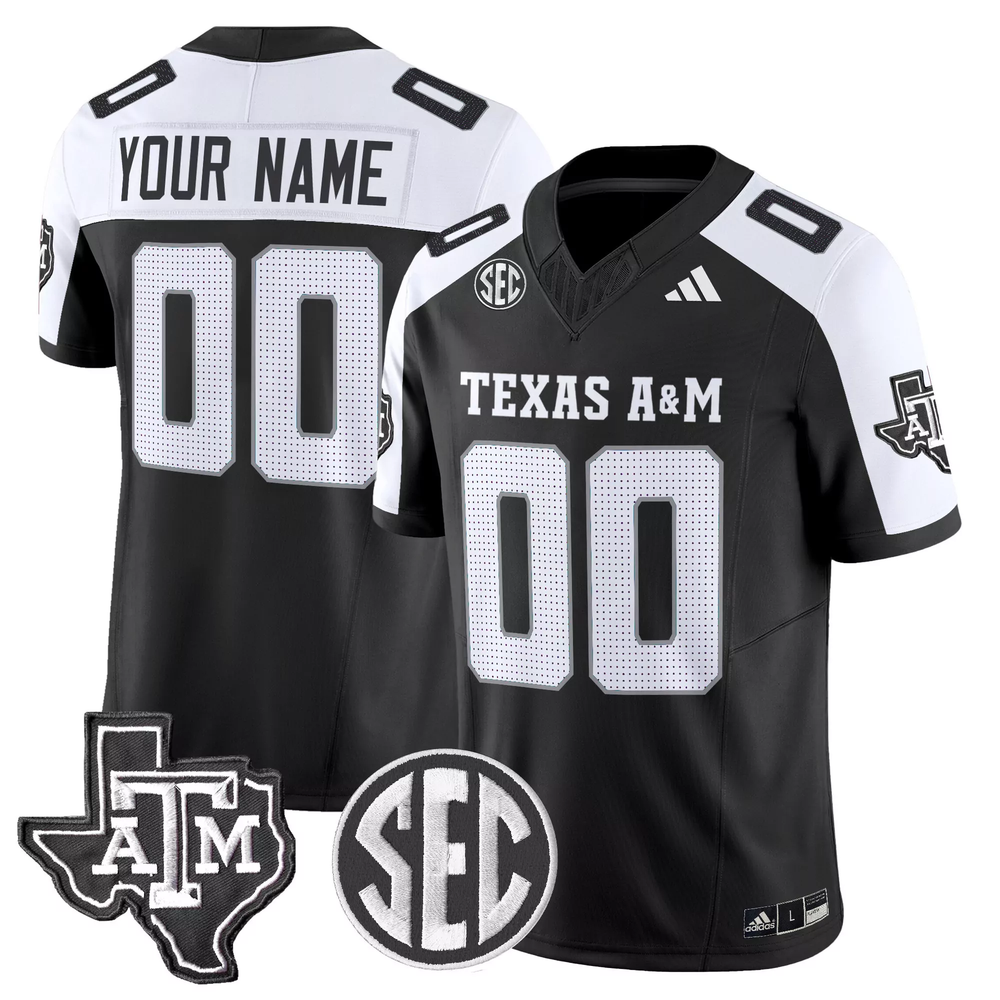 your name 00 texas a m aggies men s vapor jersey all stitched embroidered sec patch 2025