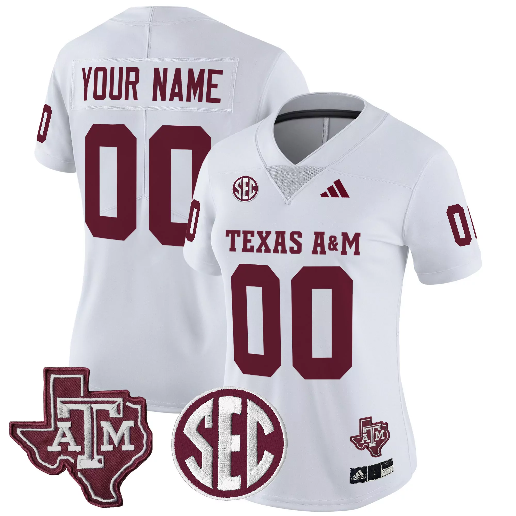 Texas A M Aggies Men'S Maroon All Stitched Jersey With Name Patch 2025 Season
