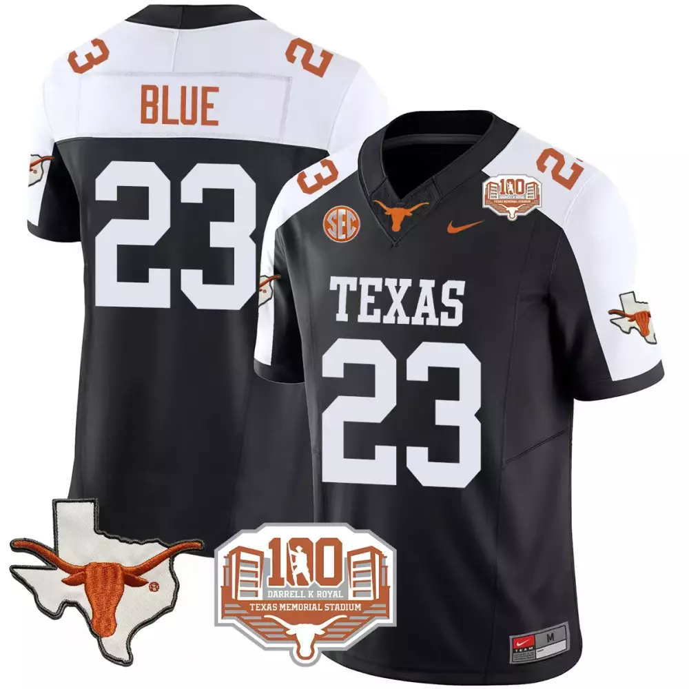 Texas Longhorns CJ Blue 23 Stitched Jersey | Black 2024 Limited Edition with Name Patch | Perfect Fan Gear | For Men, Women & Youth